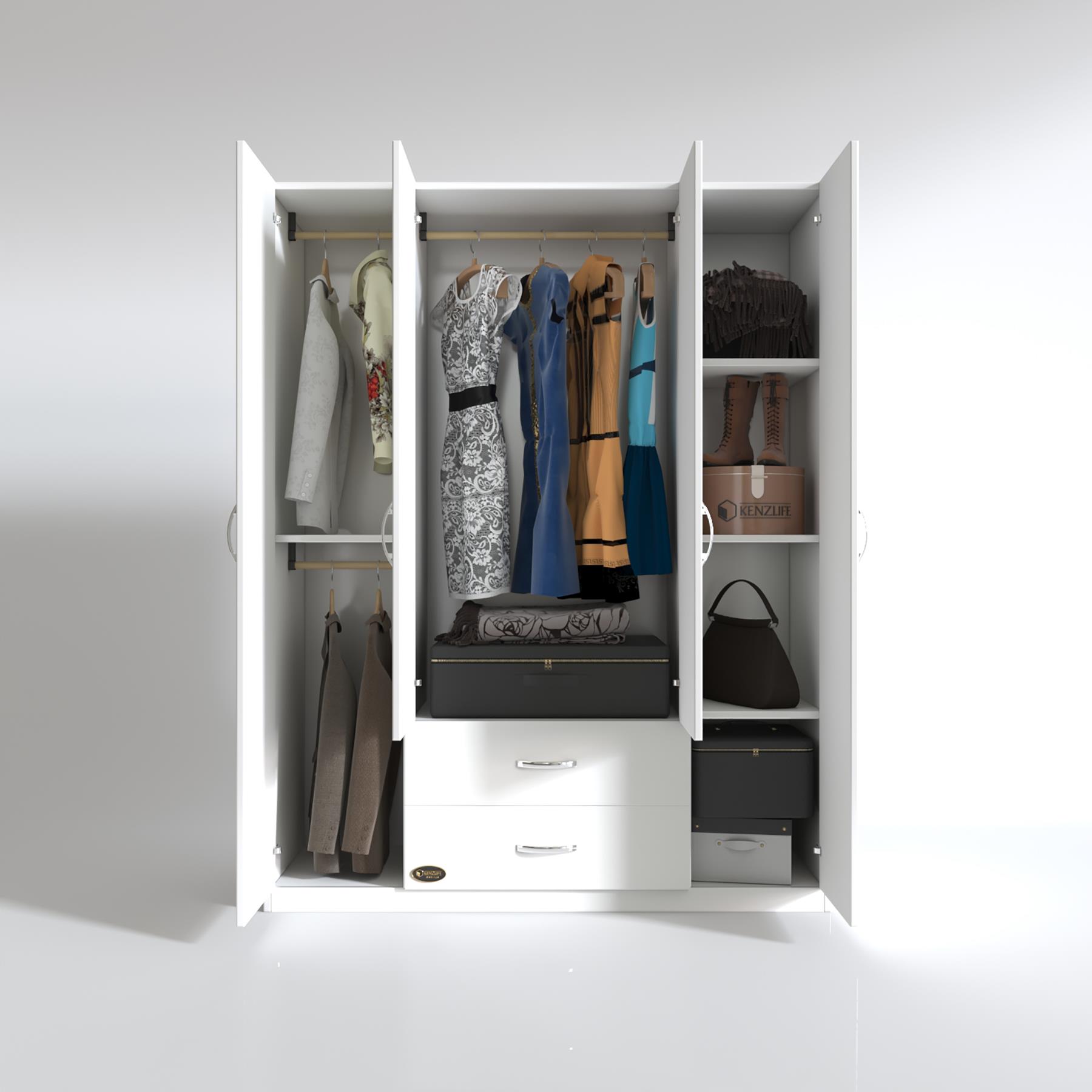 Kenzlife gardırop 4 kapılı 2 çekmeceli deligül 180*160*52 byz XLARGE kapaklı gardolap dolap ofis