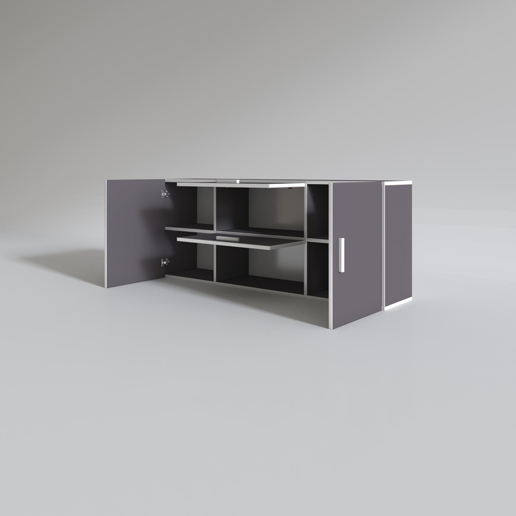 Kenzlife hazır mutfak lucida gri 060*150*22 mutfak banyo dolabı kapaklı raflı