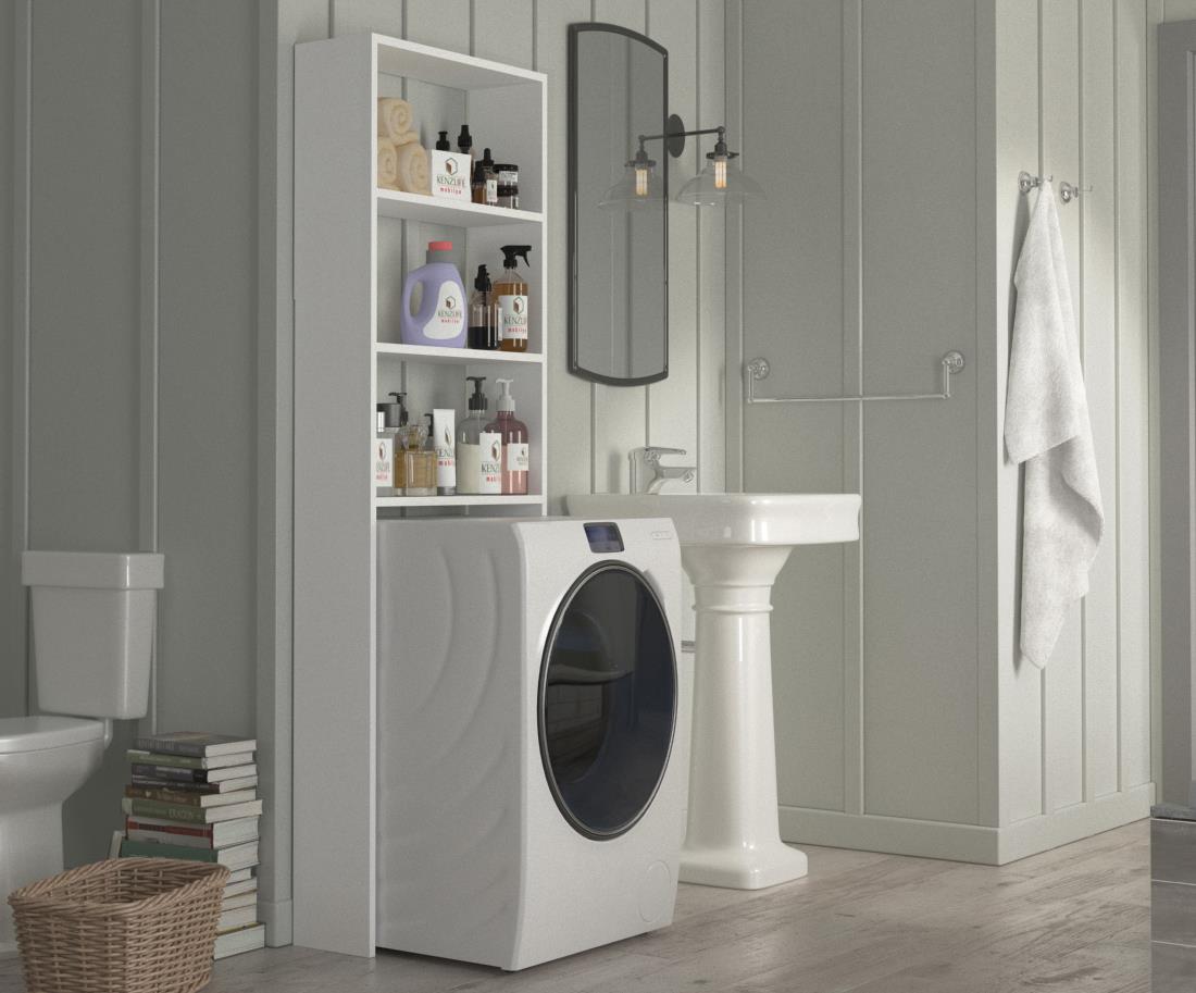 Kenzlife çamaşır makinesi dolabı lida byz 180*066*20 banyo ofis kapaksız arkalıksız