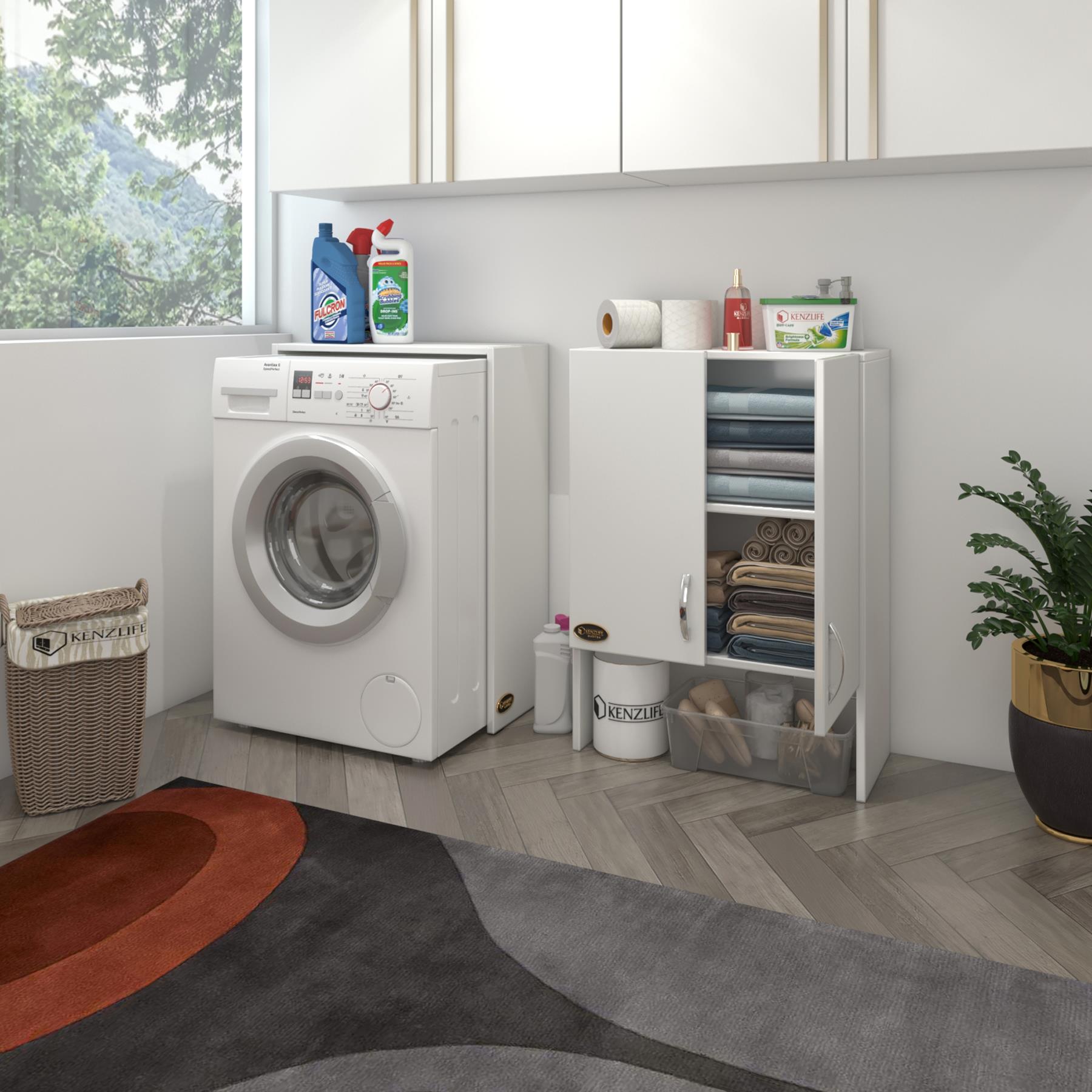 Kenzlife çamaşır makinesi dolabı sinem byz 180*066*30 banyo kiler kapaklı arkalıklı