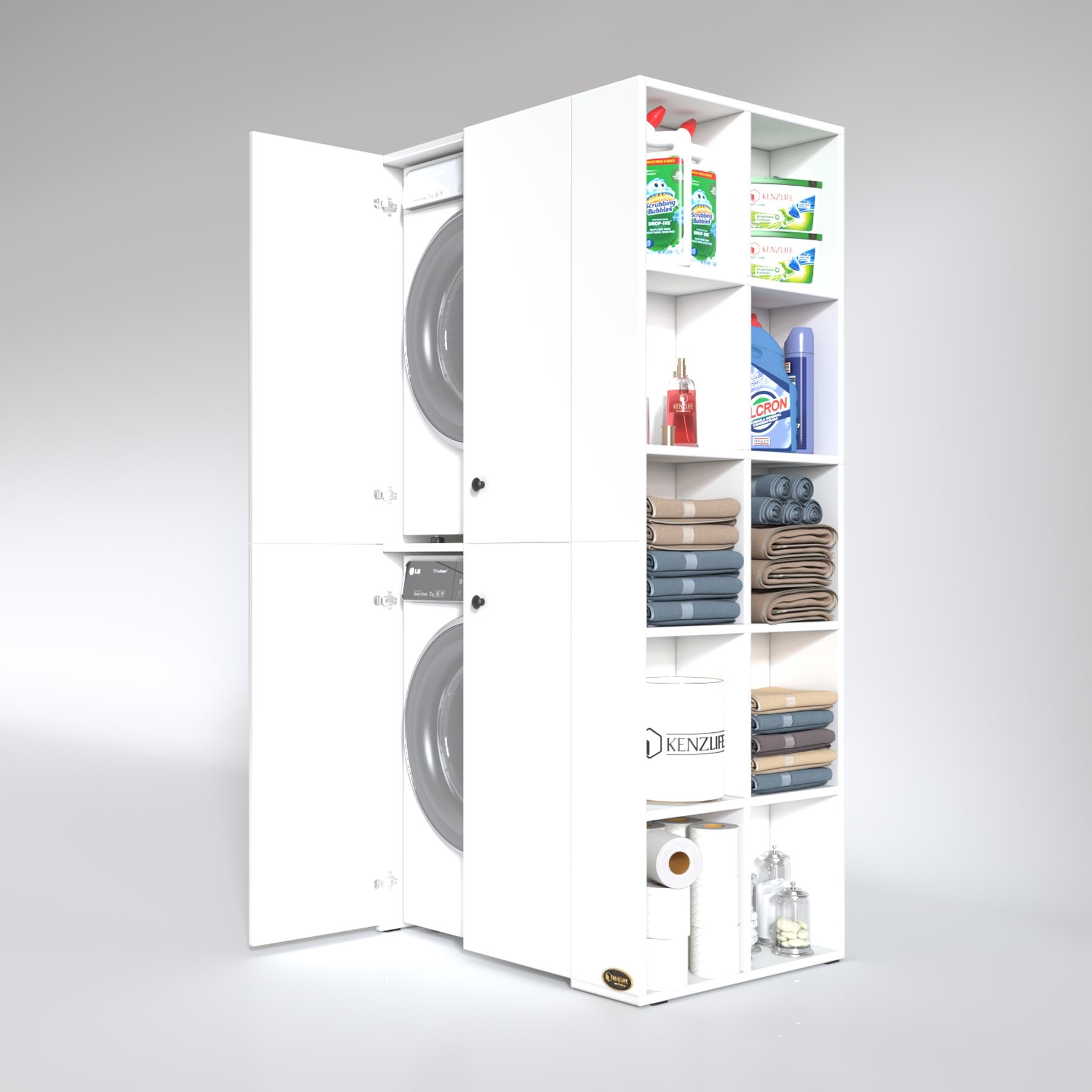 Kenzlife çamaşır-kurutma makinesi dolabı kapaklı fedyenka byz 180*090*60 banyo arkalıksız