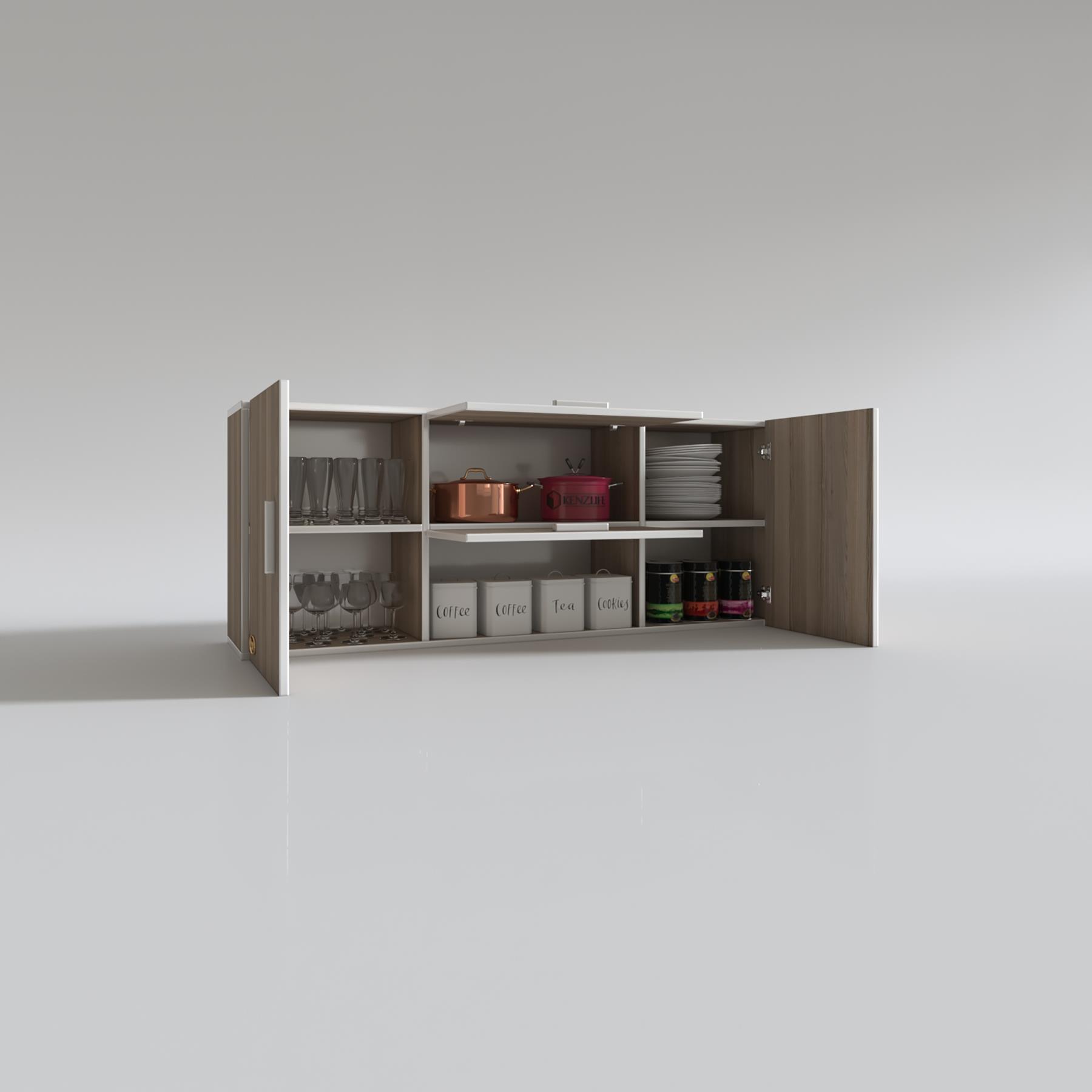 Kenzlife hazır mutfak lucida crd 060*150*32 mutfak banyo dolabı kapaklı raflı