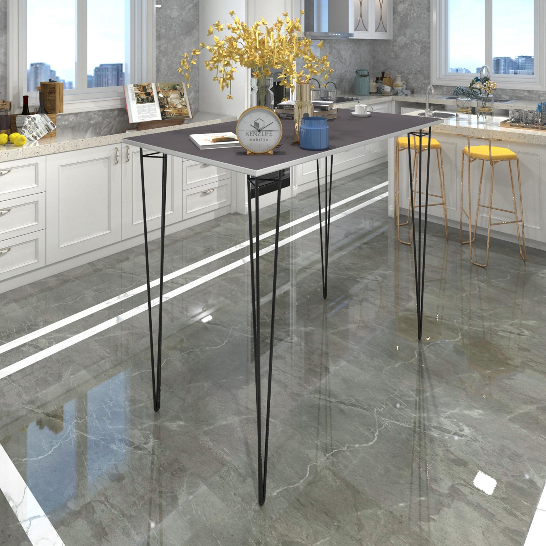Knsz masa sandalye takımı hem105zengin grisyh 130*090 6 sandalye syhsyh kolçaklı