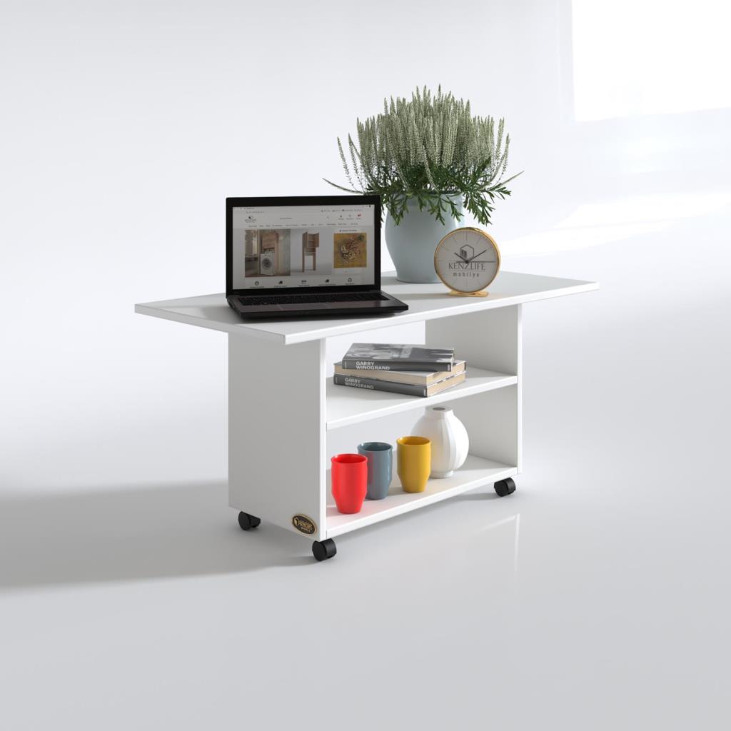 Kenzlife orta salon sehpası prag byz 045*090*50 tekerlekli yemek masası
