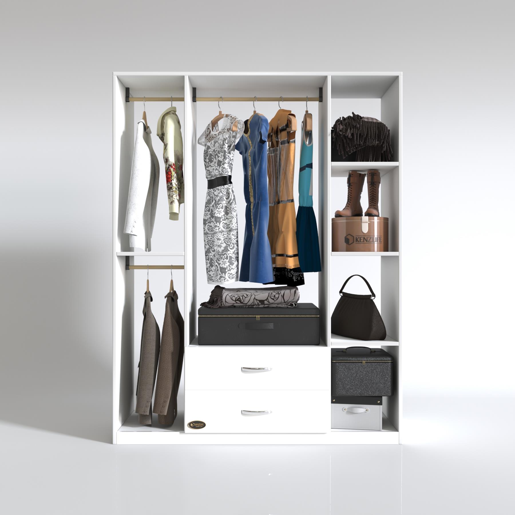 Kenzlife giysi dolabı orhan 175*120*40 byz gardırop 2 çekmeceli