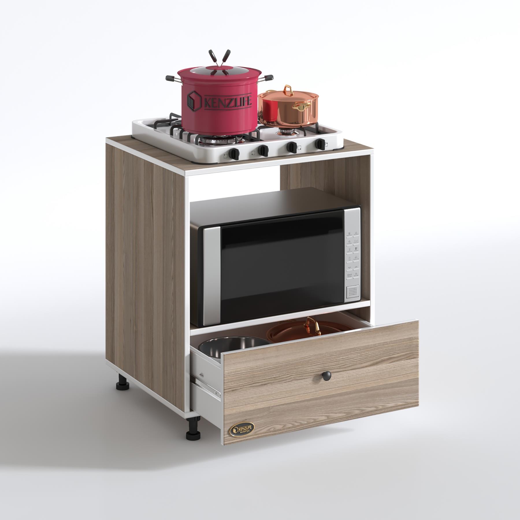 Kenzlife ocak dolabı nevresel crd 85*70*60 XLARGE çekmeceli hazır mutfak klasik setüstü ocak için sabit tabla