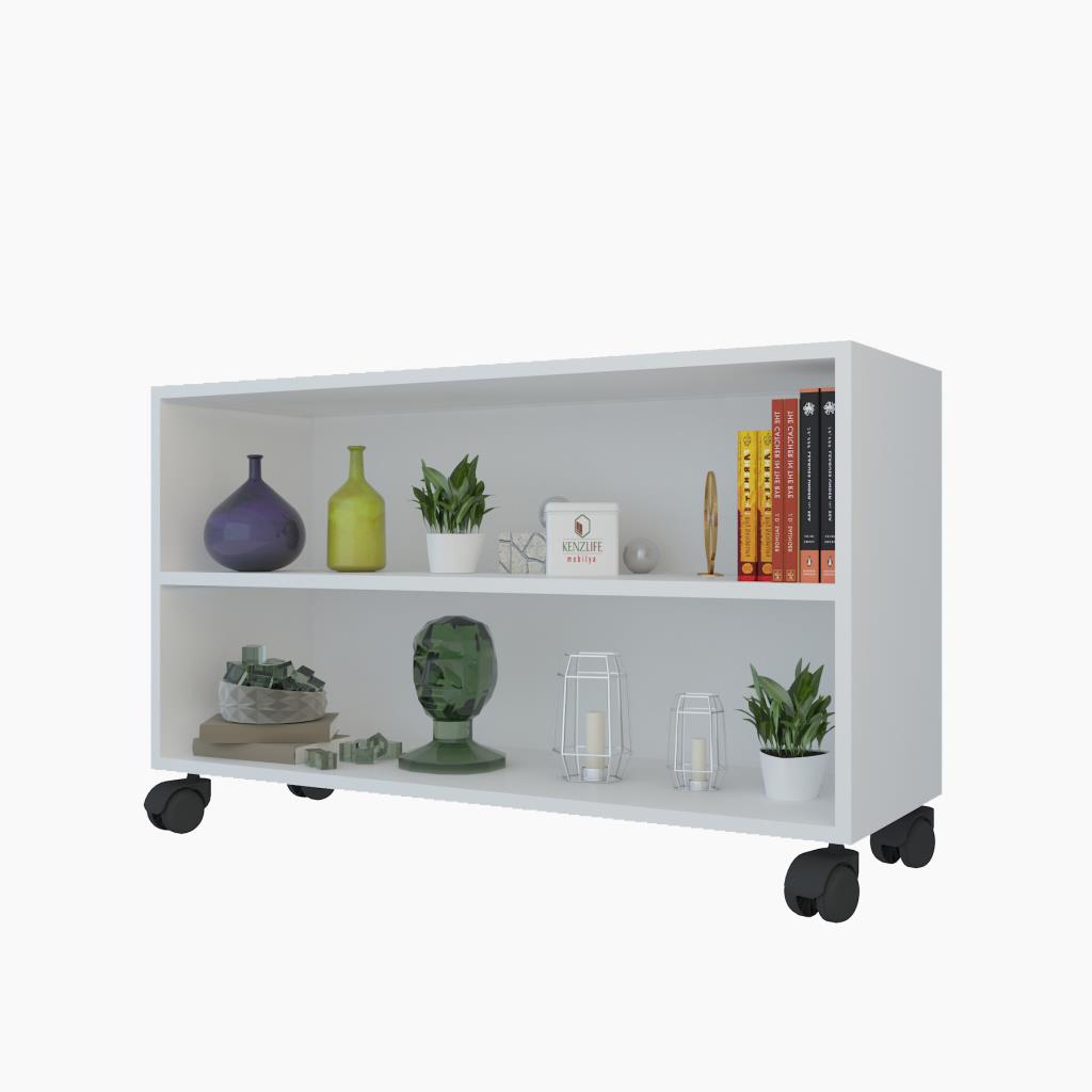 Kenzlife kitaplık beril 048*090*020 byz tekerlekli mutfak dolabı banyo ofis ayakkabılık kiler