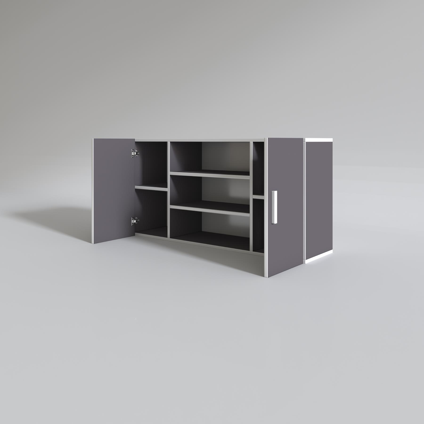 Kenzlife hazır mutfak honnor32 gri 060*120*32 mutfak banyo dolabı kapaklı raflı