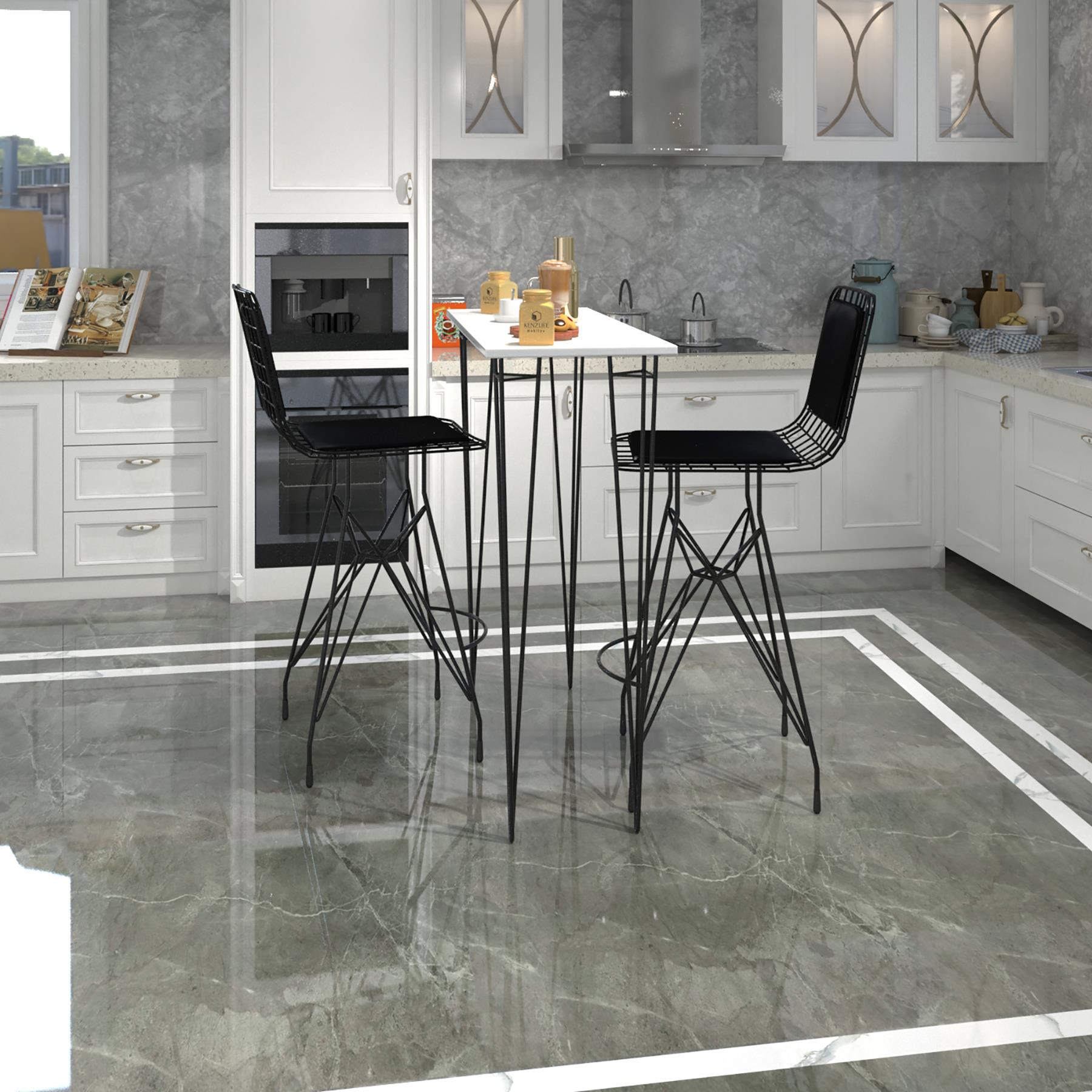 Knsz masa sandalye takımı hem105zengin byzsyh 100*040 2 sandalye syhsyh sırt minderli