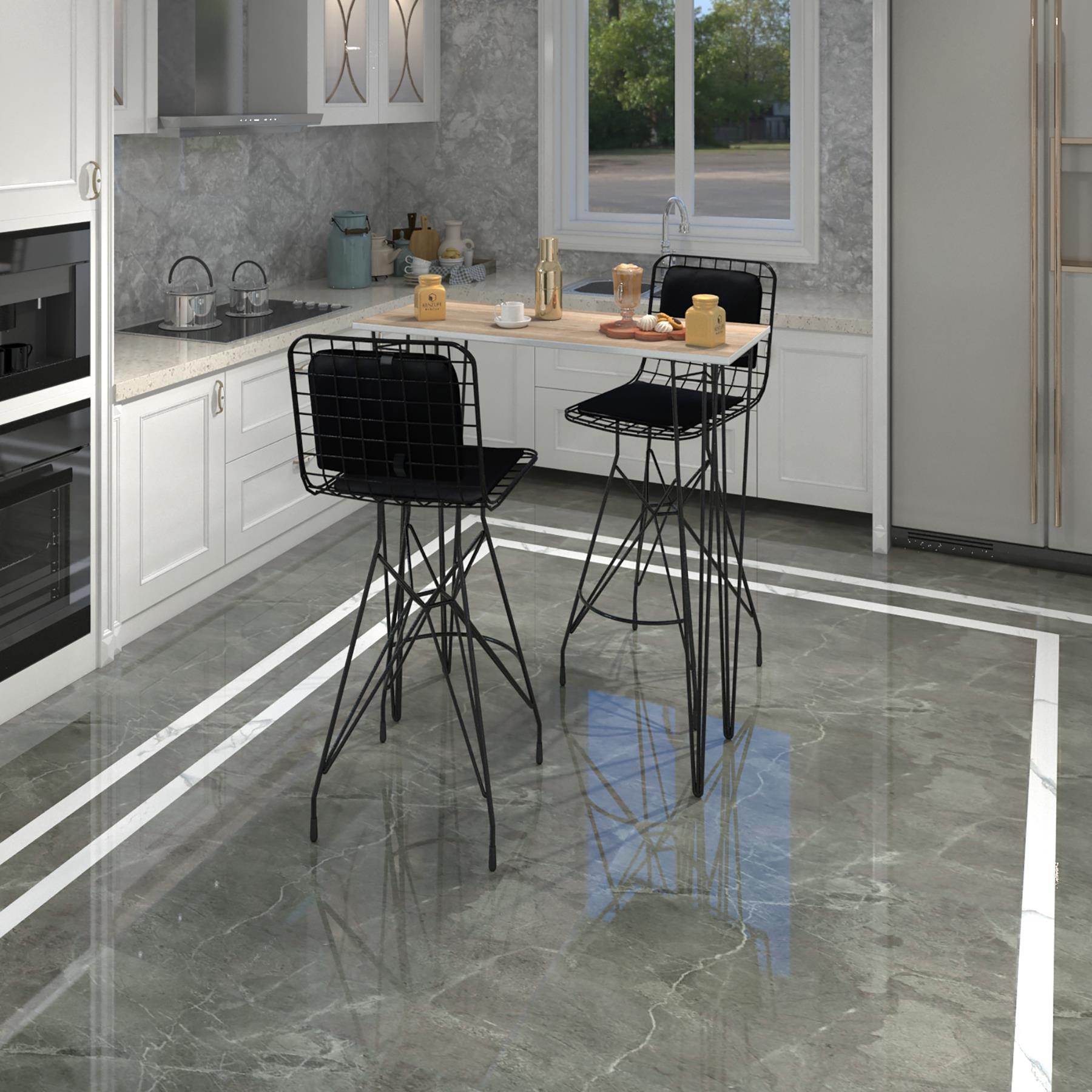 Knsz masa sandalye takımı hem105zengin crdsyh 100*040 2 sandalye syhsyh sırt minderli