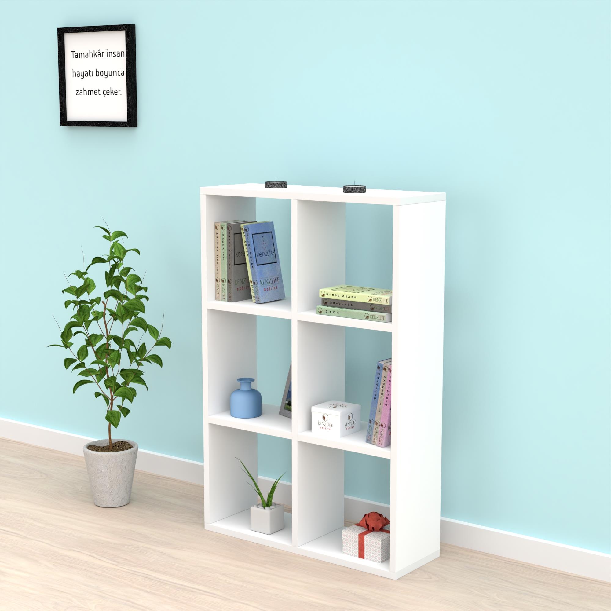 Kenzlife kitaplık güher 090*060*20 byz duvar rafı