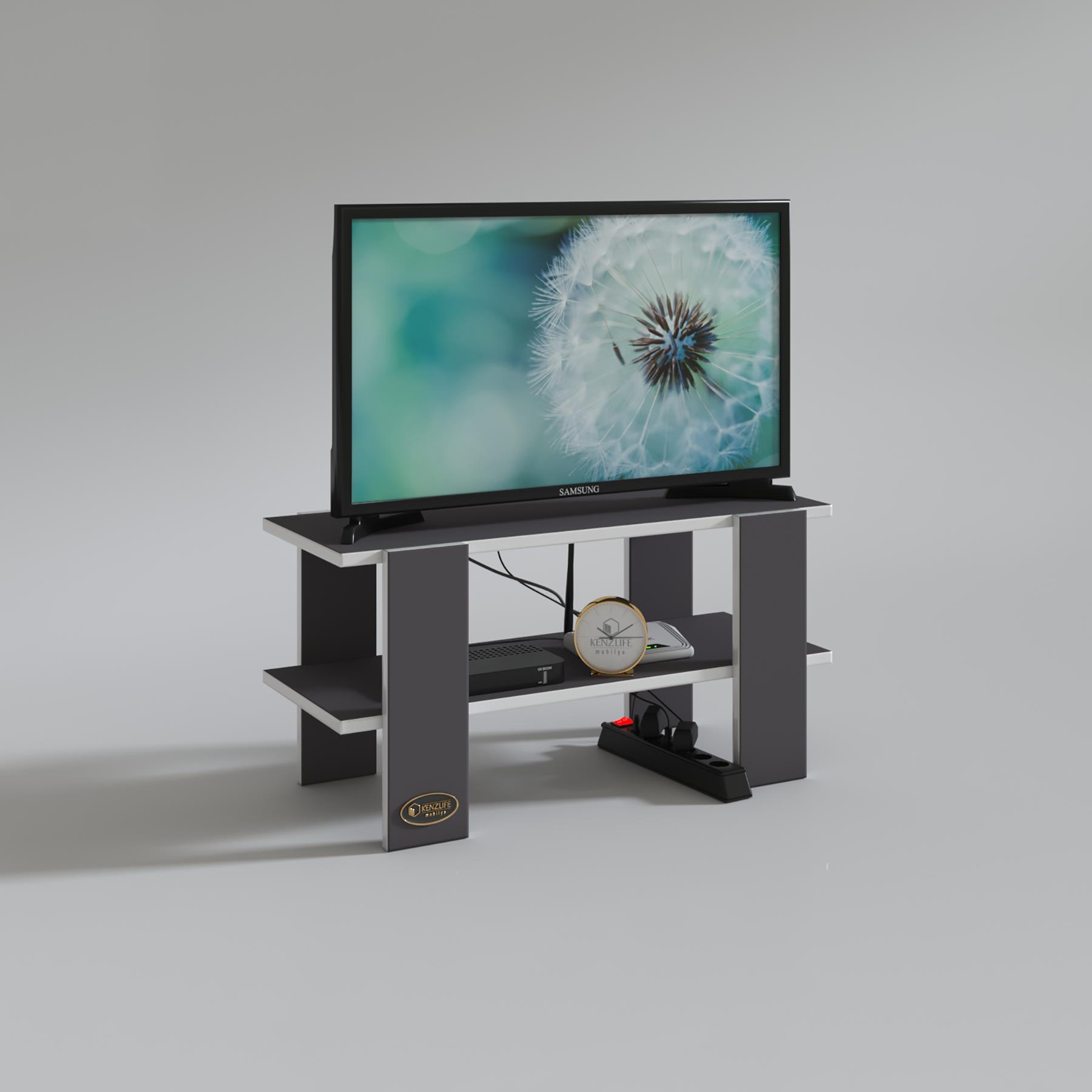 Kenzlife televizyon sehpası bangkok gri 040*080*30 tv ünitesi
