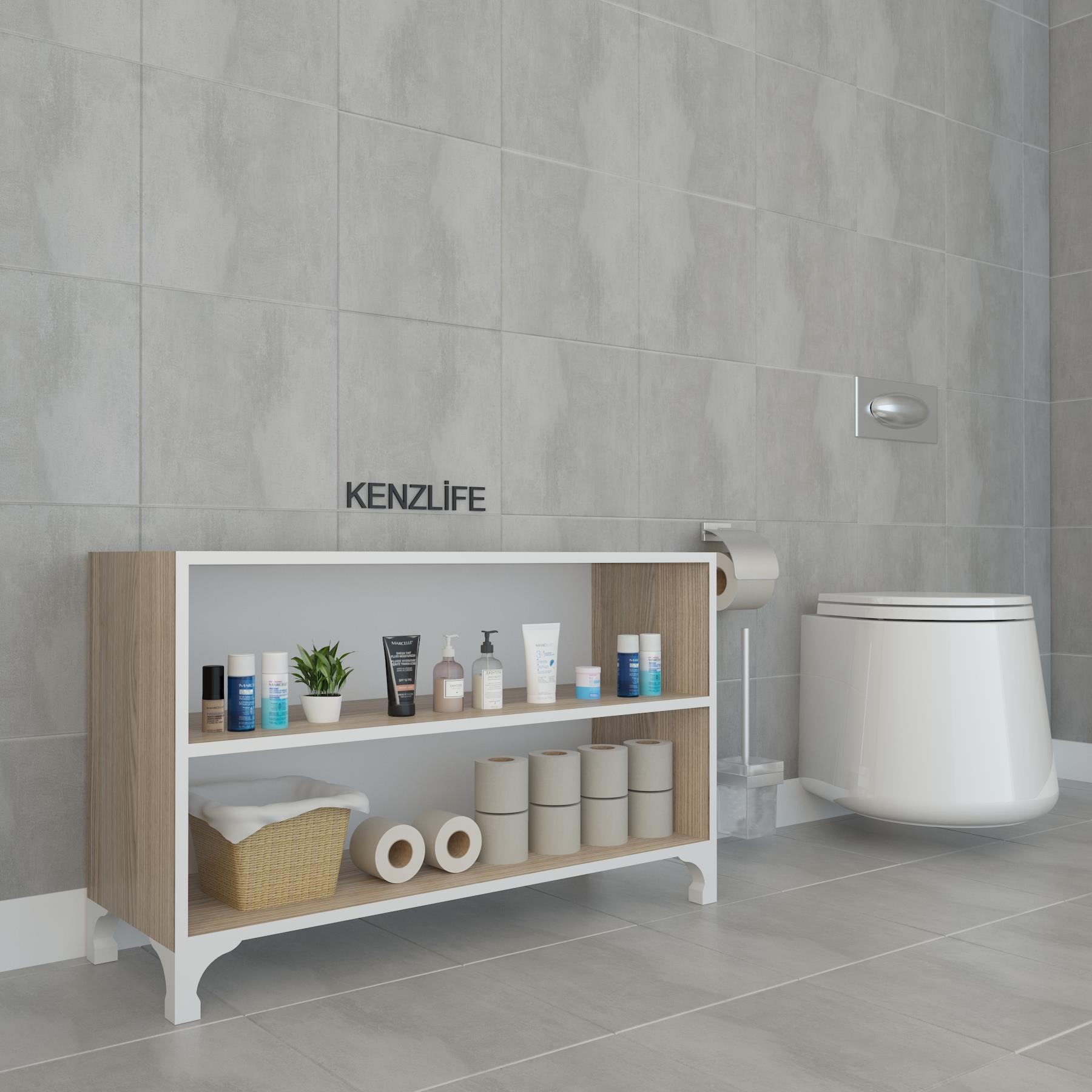 Kenzlife kitaplık tuğçe 048*090*020 crd ayaklı mutfak dolabı banyo ofis ayakkabılık kiler
