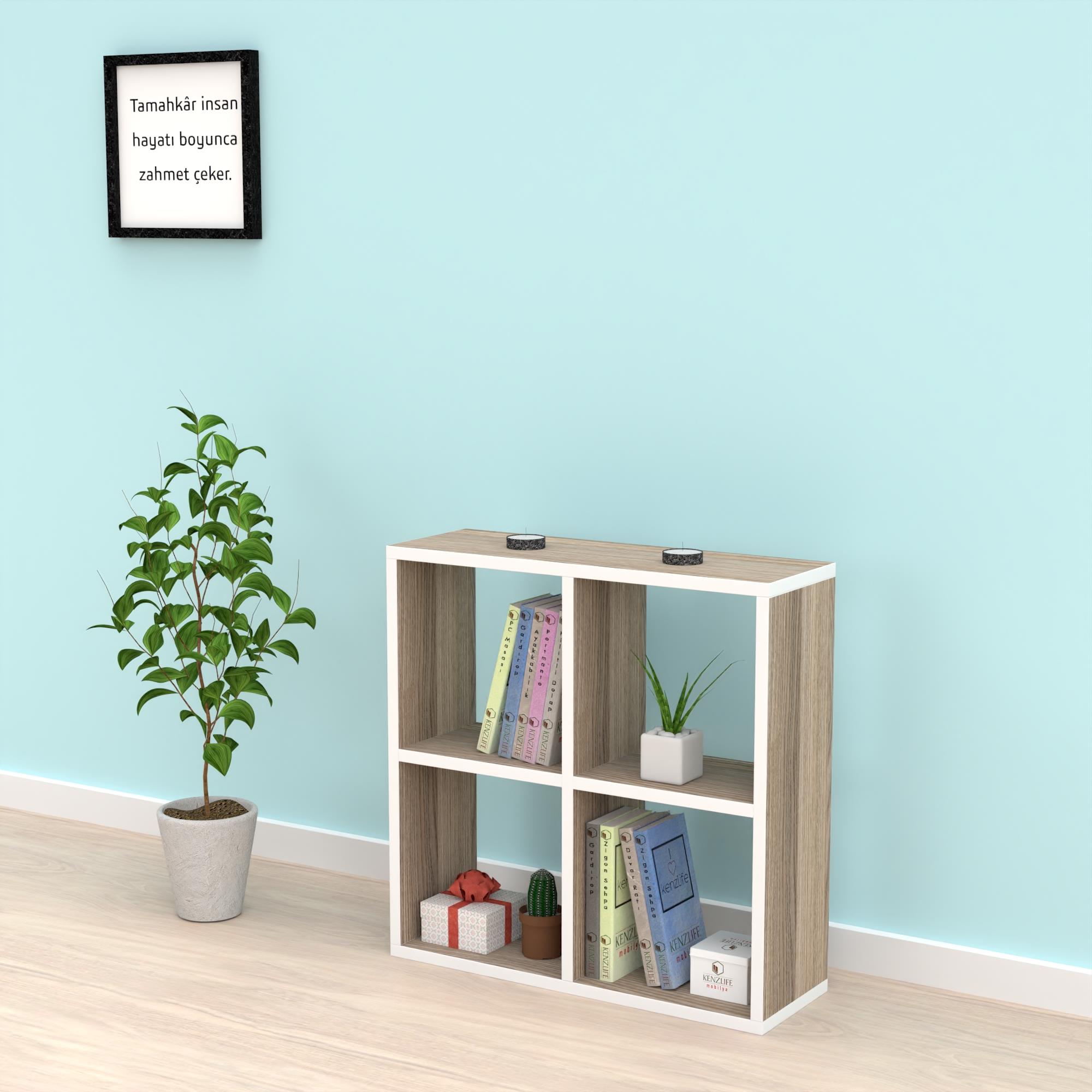 Kenzlife kitaplık gülbin 060*060*20 crd duvar rafı