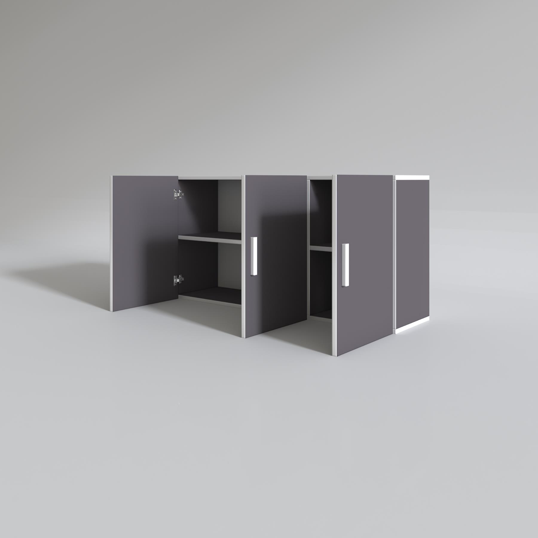Kenzlife hazır mutfak dirca32 gri 060*120*32 mutfak banyo dolabı kapaklı raflı