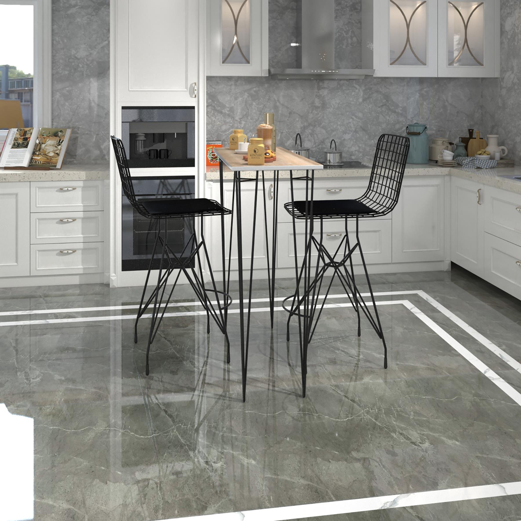 Knsz masa sandalye takımı hem105zengin crdsyh 100*040 2 sandalye syhsyh
