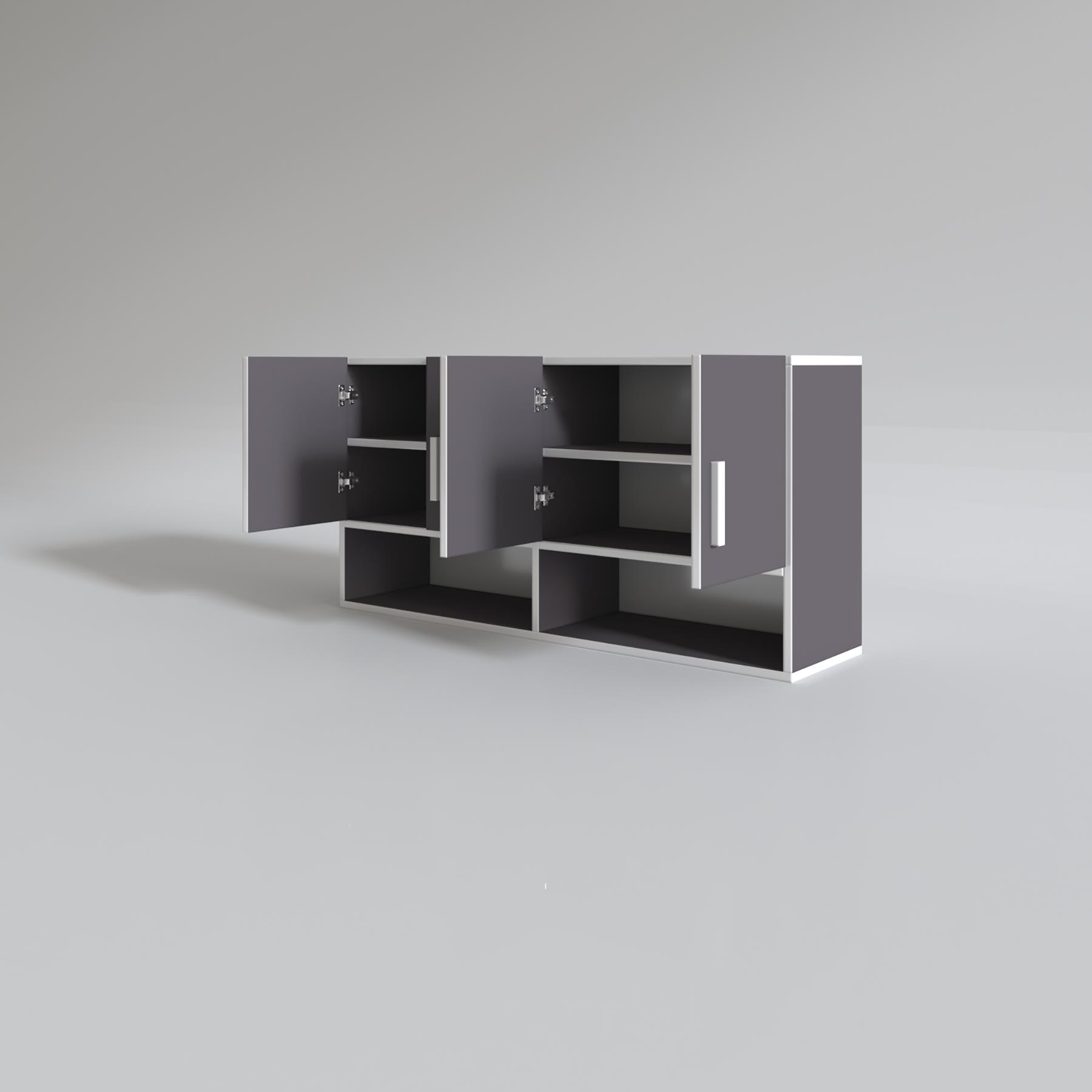 Kenzlife hazır mutfak vesper gri 060*120*32 mutfak banyo dolabı kapaklı raflı