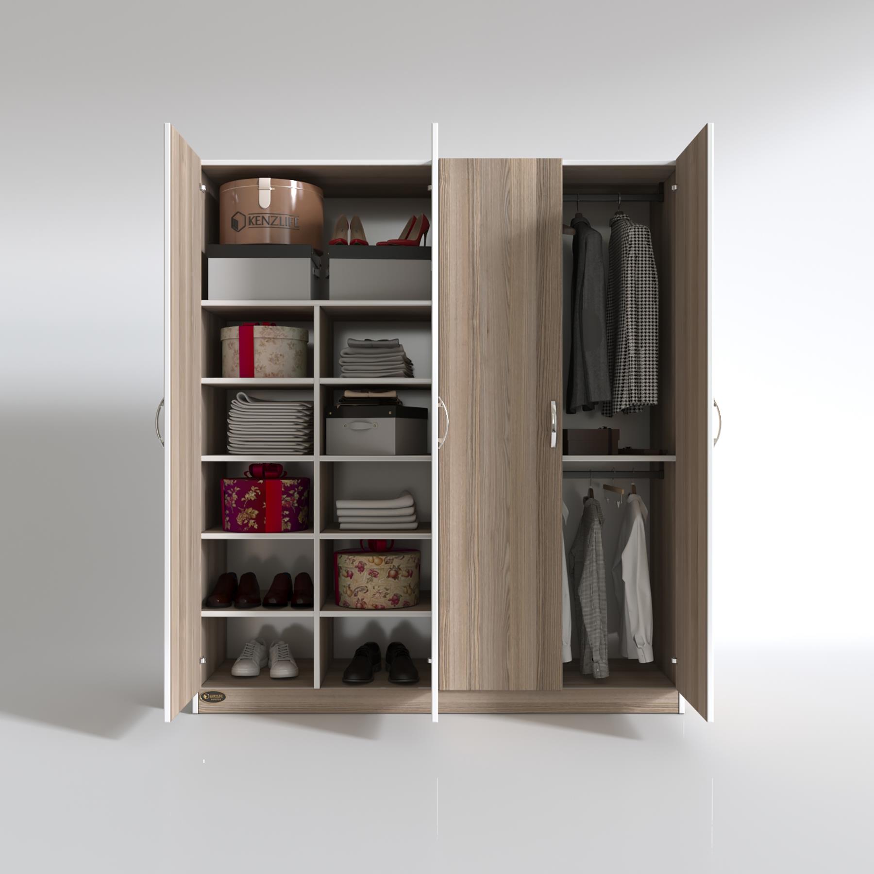 Kenzlife gardırop 4 kapılı kaktüs 180*160*52 crd XLARGE kapaklı gardolap dolap