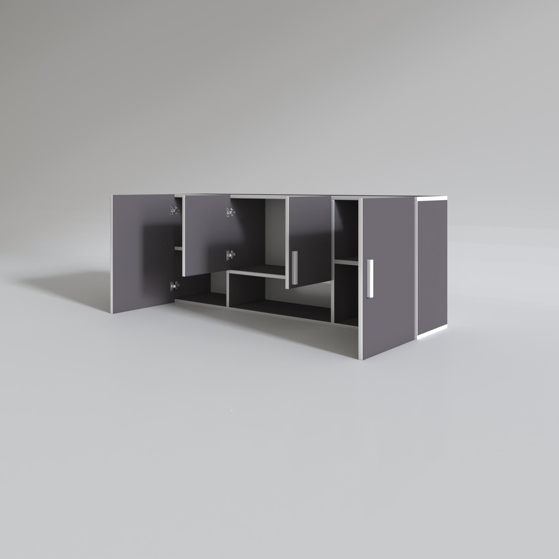 Kenzlife hazır mutfak floro32 gri 060*150*32 mutfak banyo dolabı kapaklı raflı