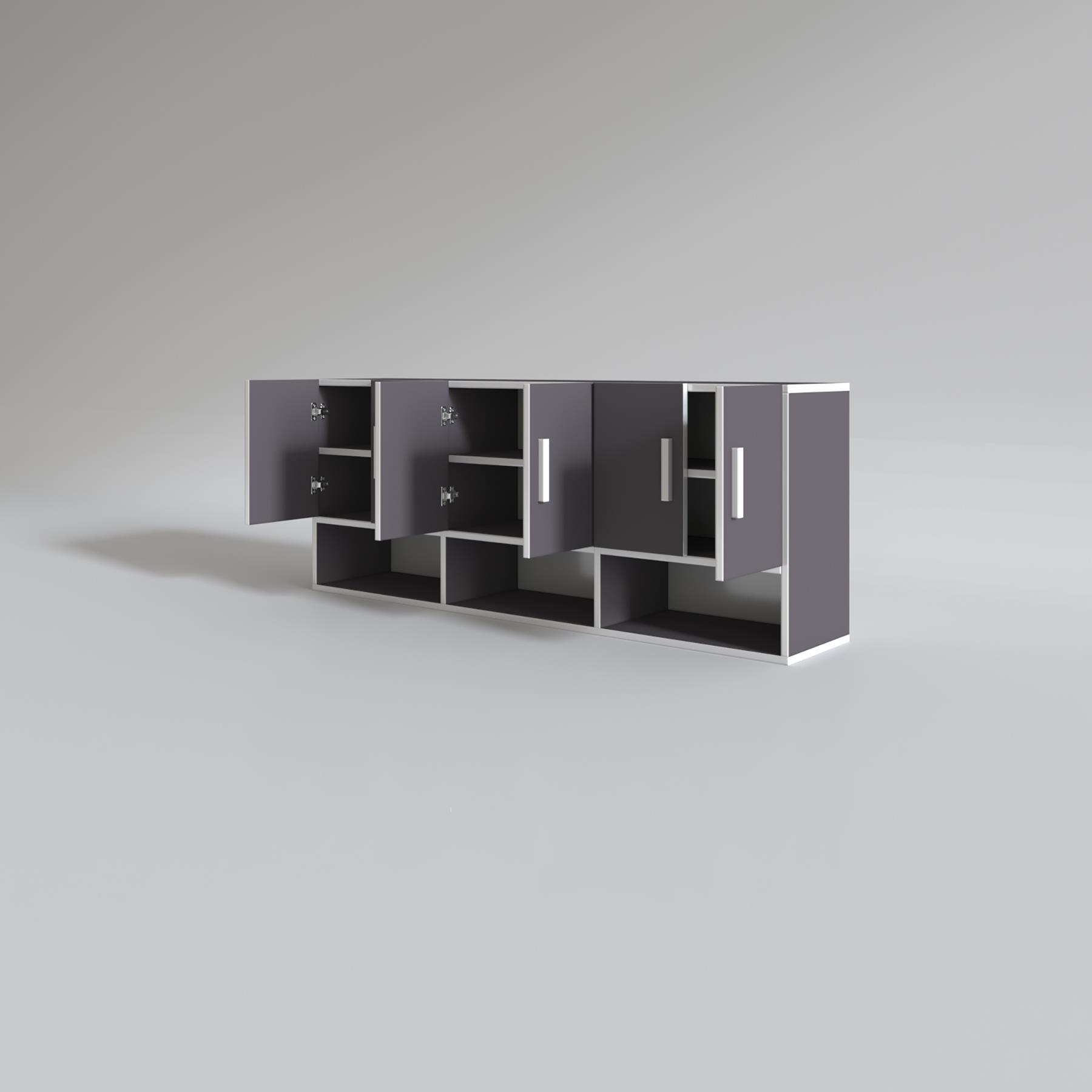 Kenzlife hazır mutfak liberato gri 060*150*32 mutfak banyo dolabı kapaklı raflı