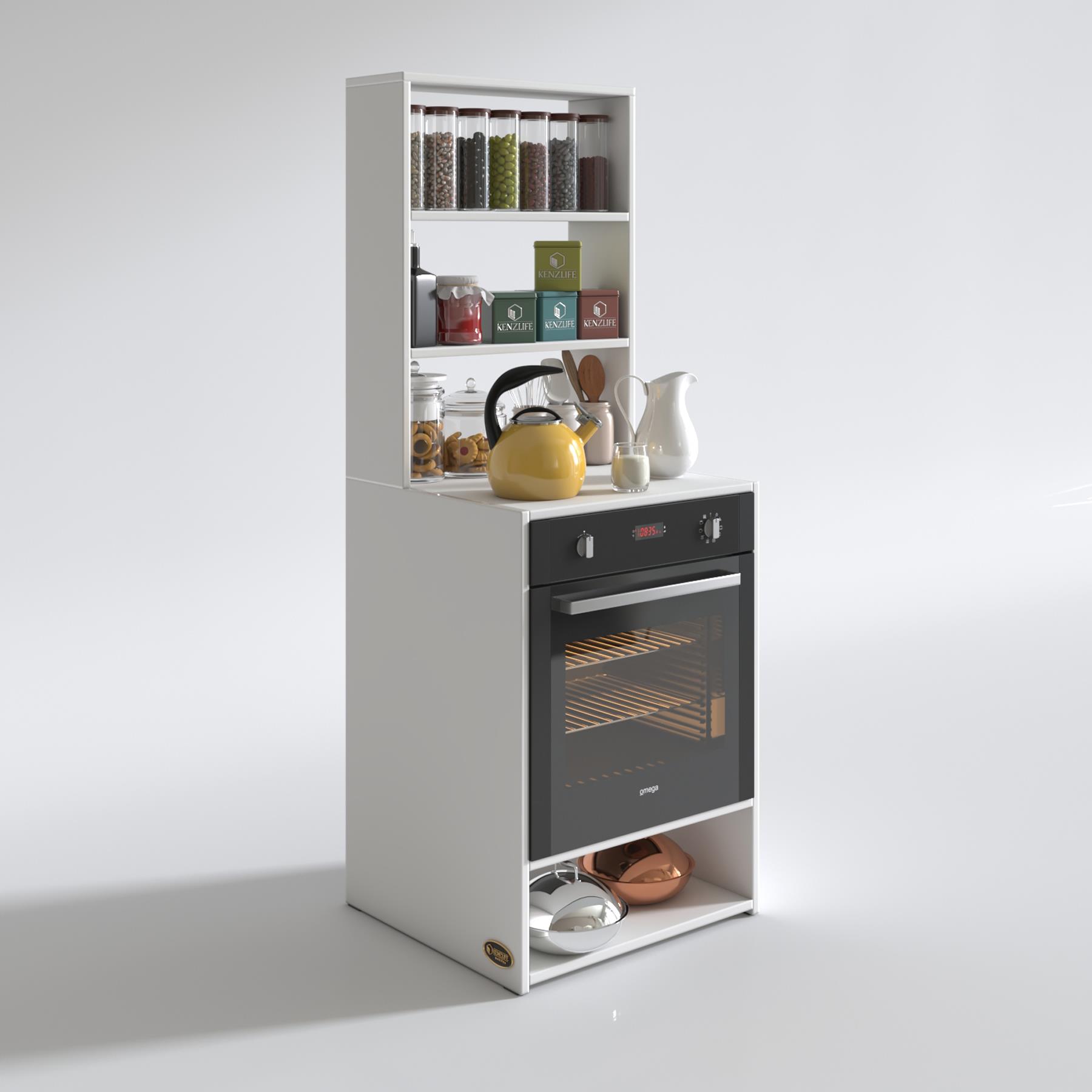Kenzlife ankastre fırın dolabı canfeza byz 165*60*56 mutfak raflı