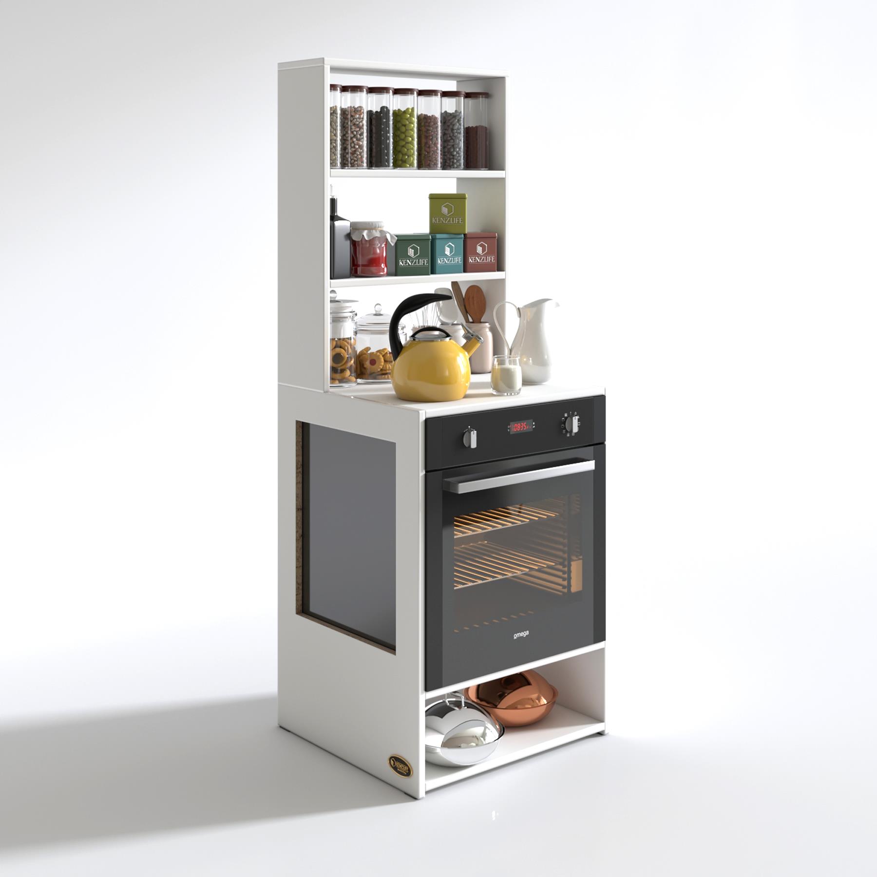 Kenzlife ankastre fırın dolabı ismihan byz 165*60*56 mutfak raflı