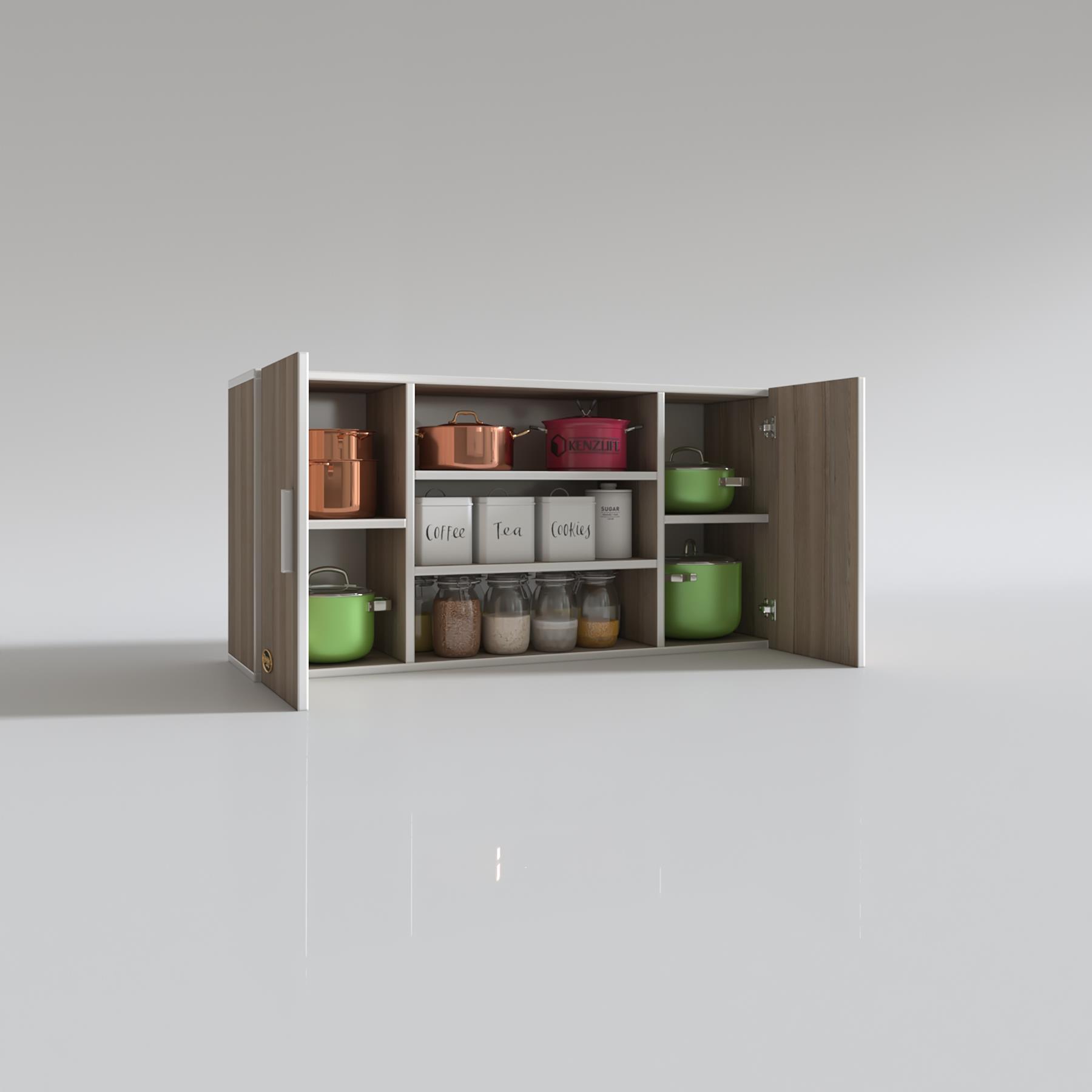 Kenzlife hazır mutfak honnor32 crd 060*120*32 mutfak banyo dolabı kapaklı raflı