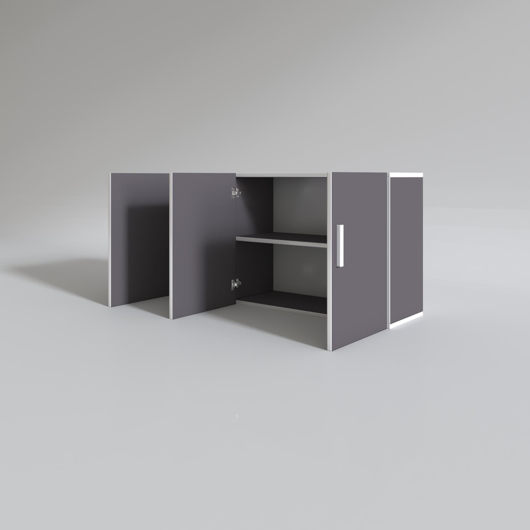 Kenzlife hazır mutfak canna22 gri 060*120*22 mutfak banyo dolabı kapaklı raflı