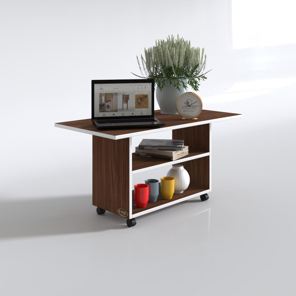 Kenzlife orta salon sehpası prag cvz 045*070*50 tekerlekli yemek masası