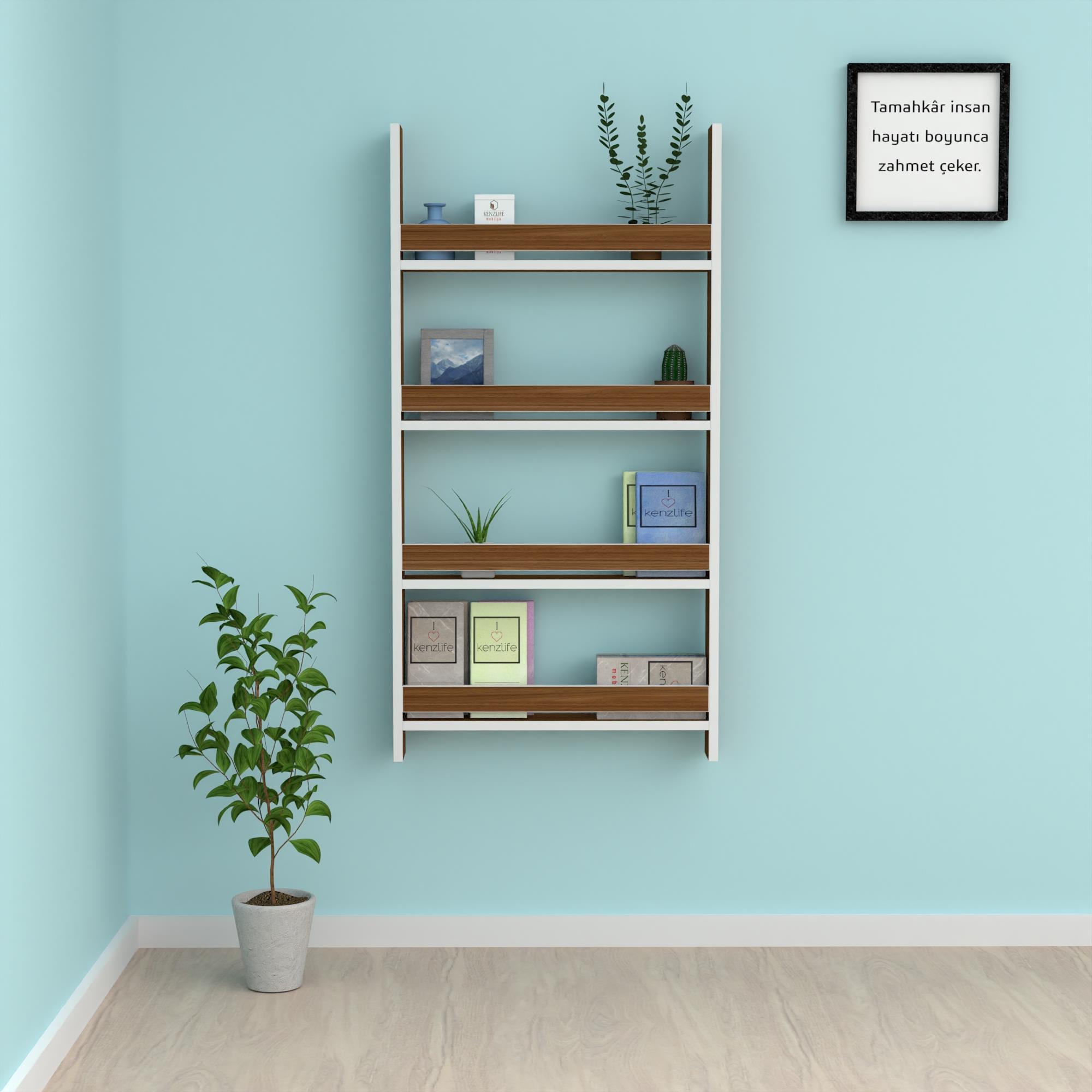Kenzlife kitaplık fernur 120*060*10 cvz duvar rafı