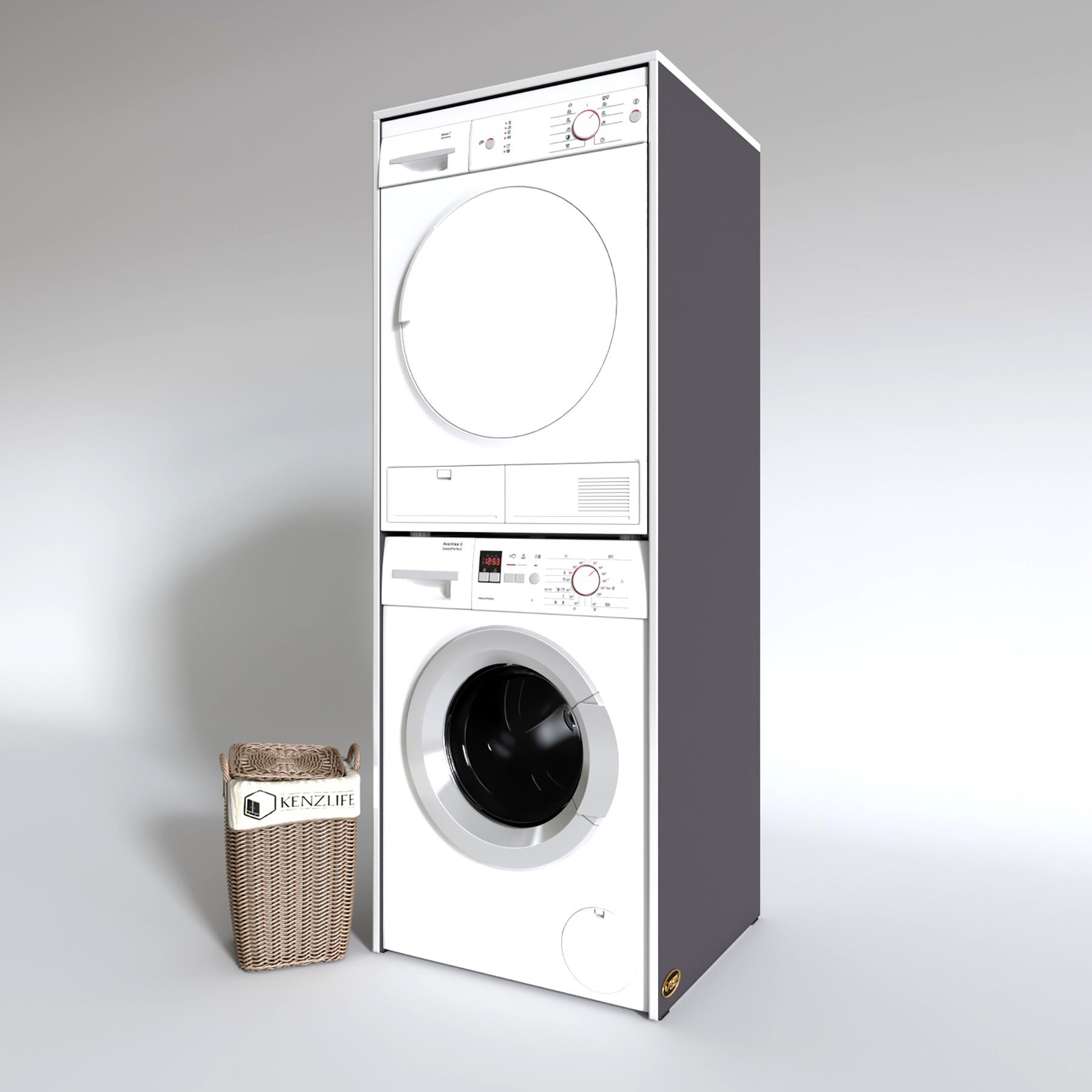 Kenzlife çamaşır-kurutma makinesi dolabı zakhar gri 180*70*60 banyo kapaksız arkalıksız