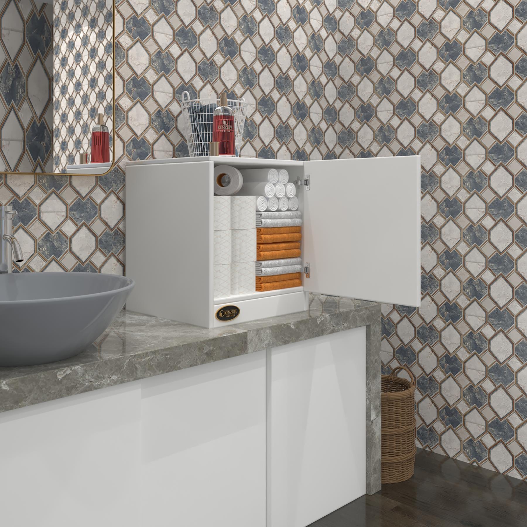 Kenzlife kapaklı mutfak dolabı melek29 byz 039x029x29 banyo ofis komodin (m)