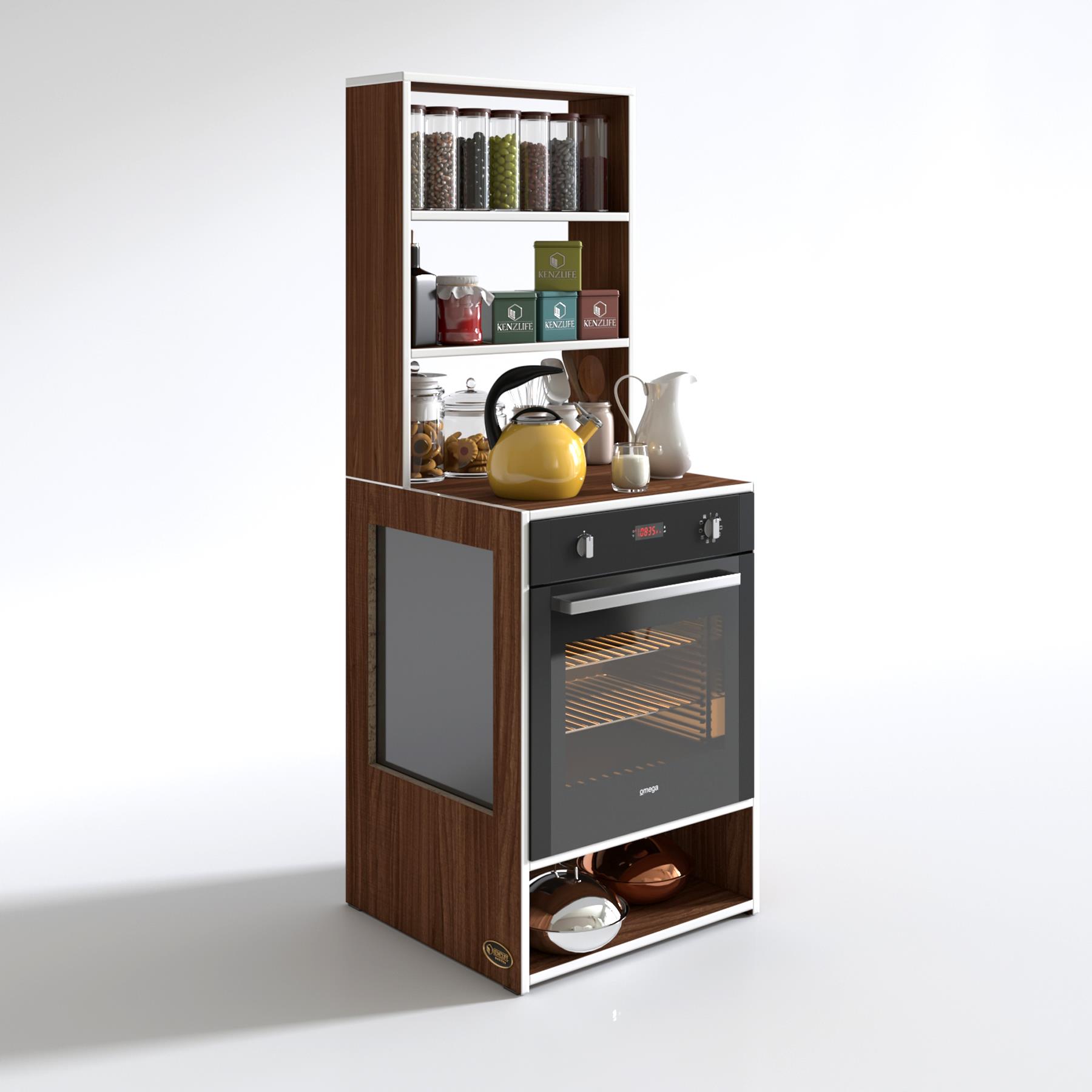 Kenzlife ankastre fırın dolabı ismihan cvz 165*60*56 mutfak raflı