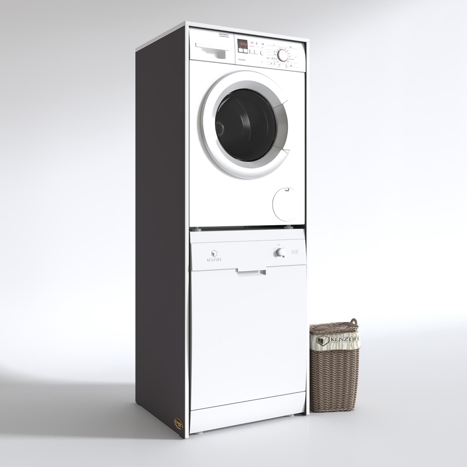 Kenzlife çamaşır-bulaşık makinesi dolabı borya gri 180*70*60 banyo kapaksız arkalıksız