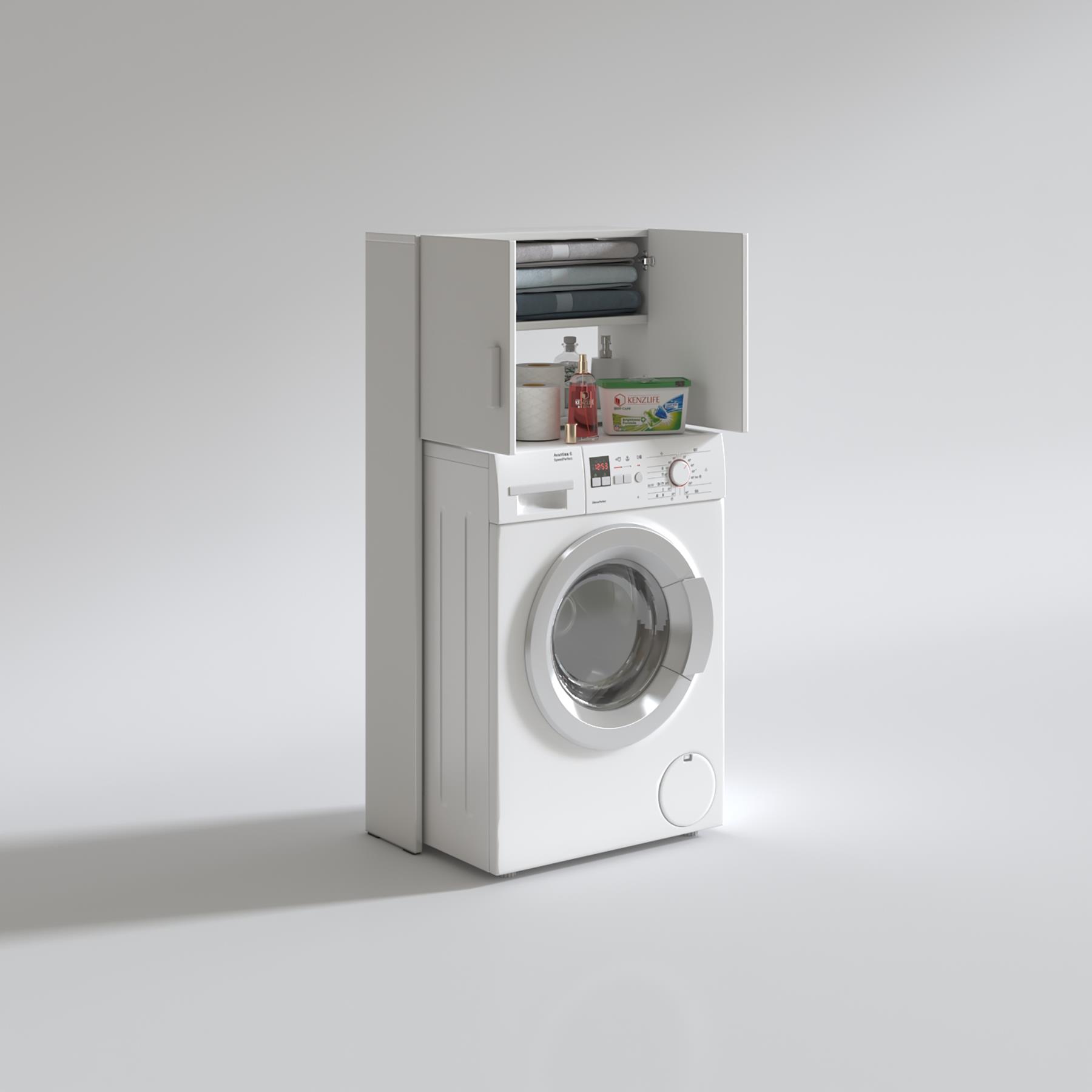 Kenzlife çamaşır makinesi dolabı svetlana byz 130*066*20 banyo ofis kapaklı arkalıklı