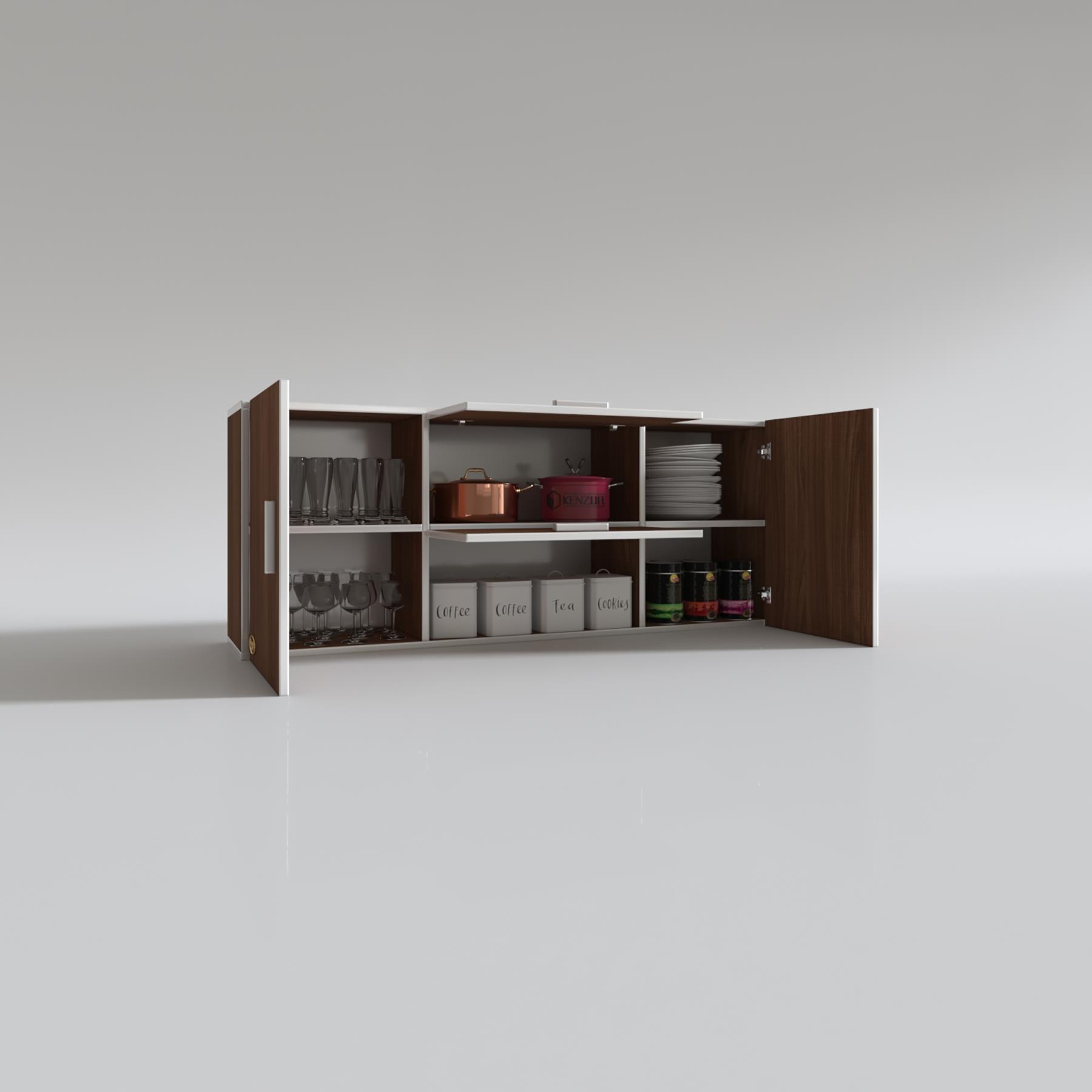Kenzlife hazır mutfak lucida cvz 060*150*32 mutfak banyo dolabı kapaklı raflı