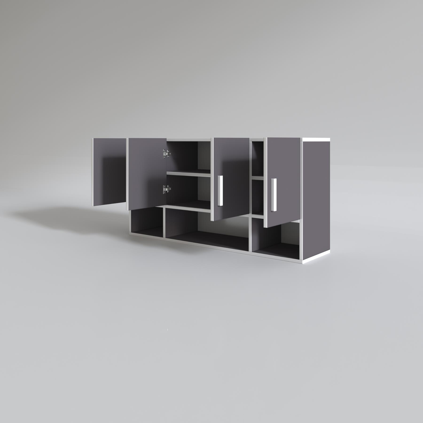 Kenzlife hazır mutfak severus gri 060*120*22 mutfak banyo dolabı kapaklı raflı