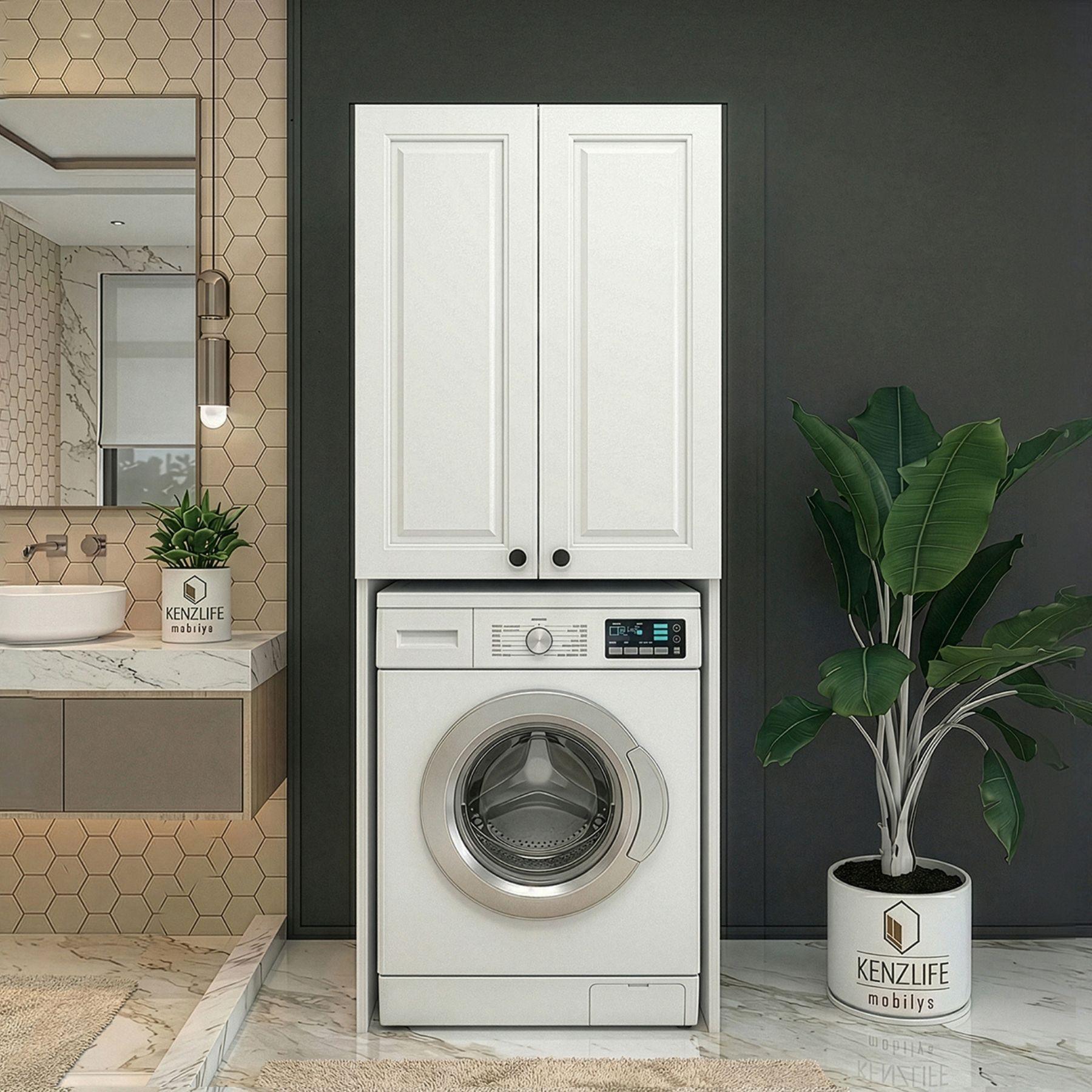 Kenzlife membran çamaşır-kurutma-bulaşık makinesi dolabı mahidevran byzbyz çerçeve 180*70*60 mebran kapak suntalam gövde
