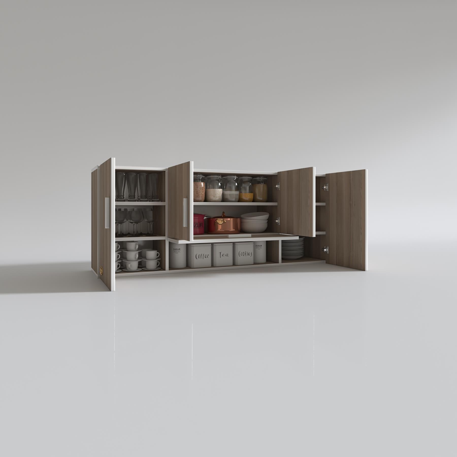 Kenzlife hazır mutfak acus22 crd 060*150*22 mutfak banyo dolabı kapaklı raflı