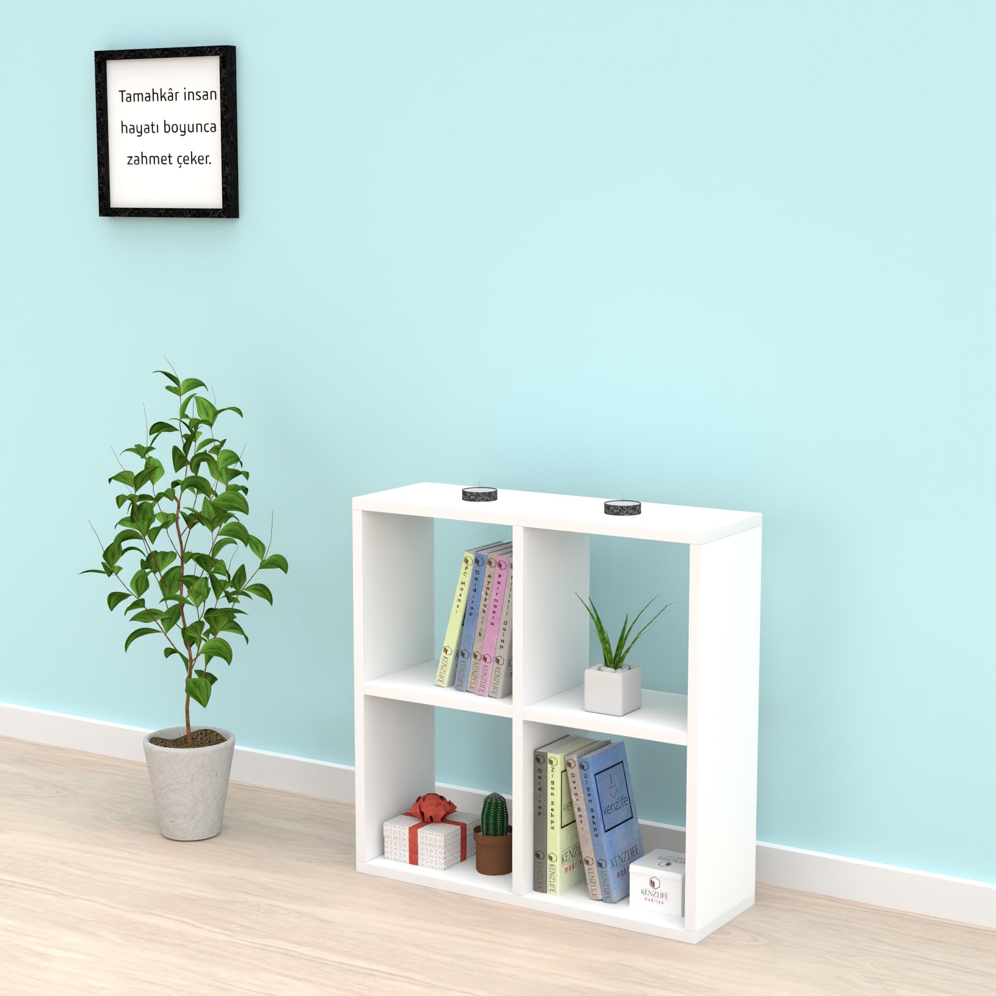 Kenzlife kitaplık gülbin 060*060*20 byz duvar rafı