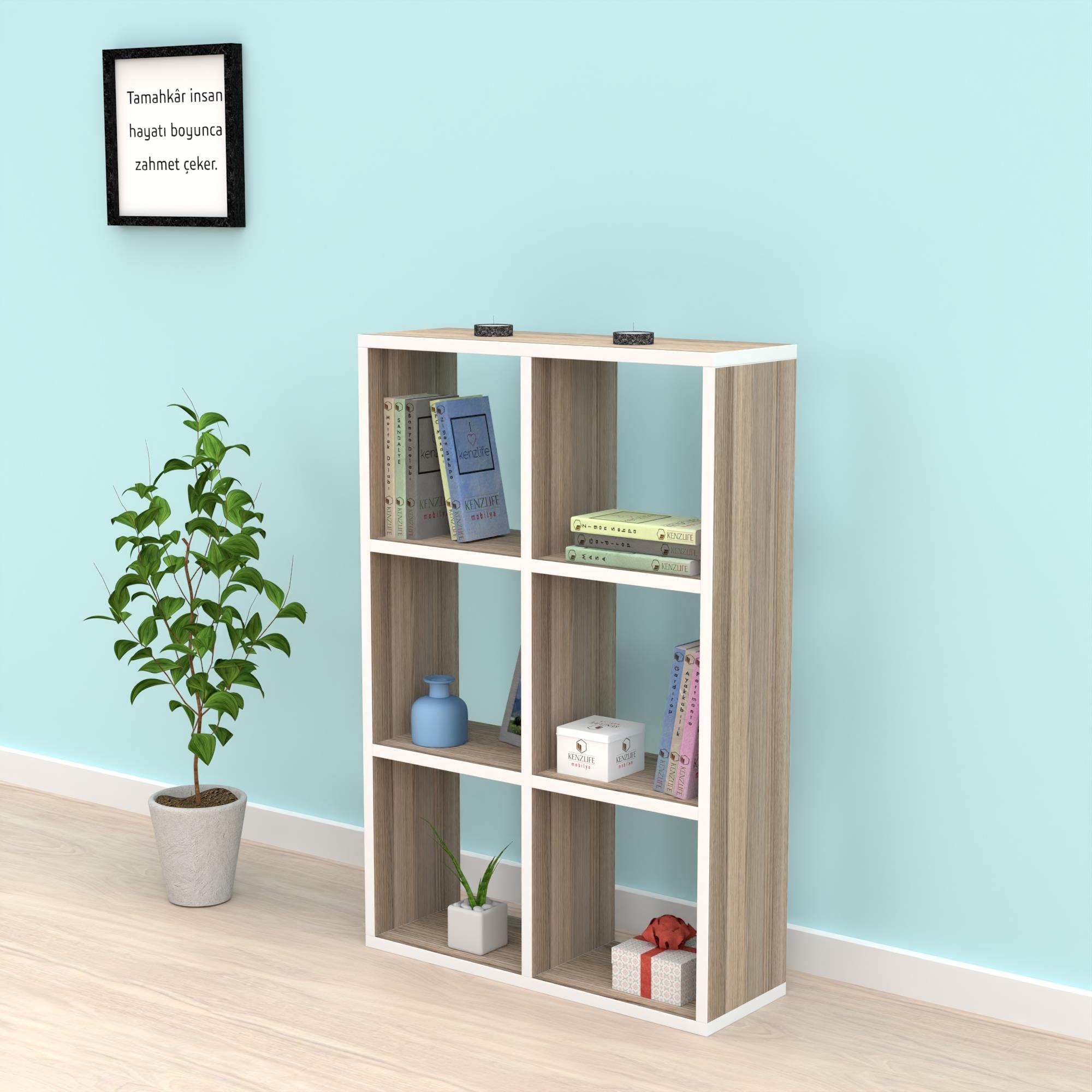 Kenzlife kitaplık güher 090*060*20 crd duvar rafı