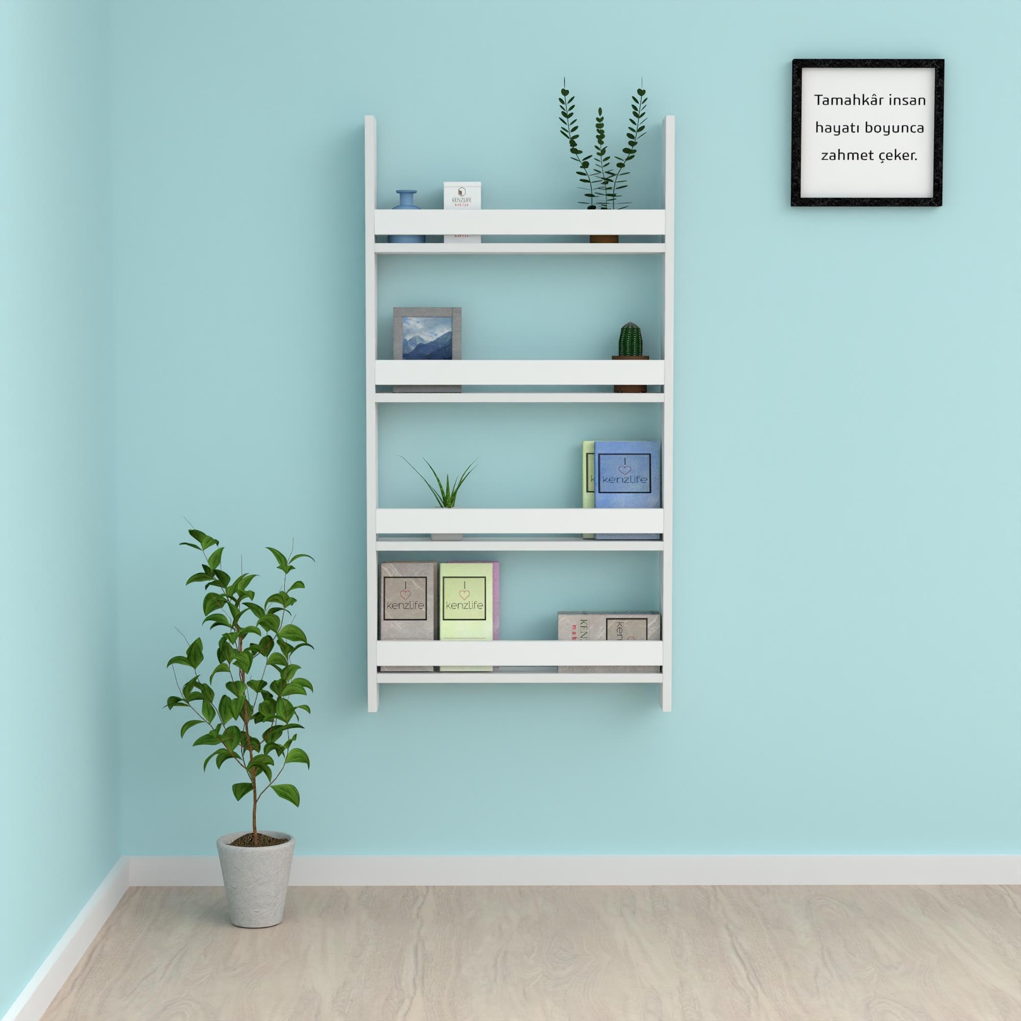 Kenzlife kitaplık fernur 120*060*10 byz duvar rafı
