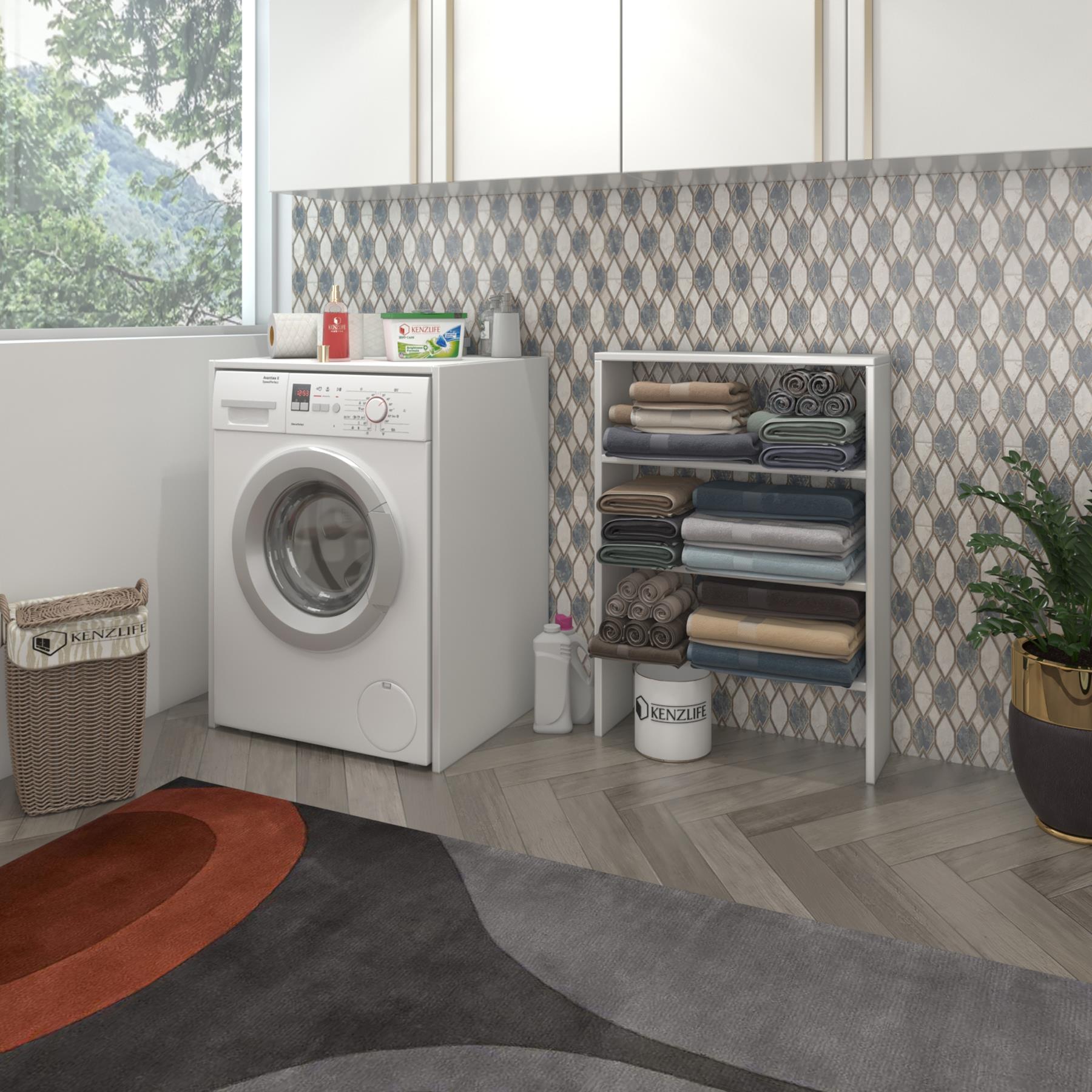 Kenzlife çamaşır makinesi dolabı vanka byz 180*066*55-20 banyo kapaksız arkalıksız