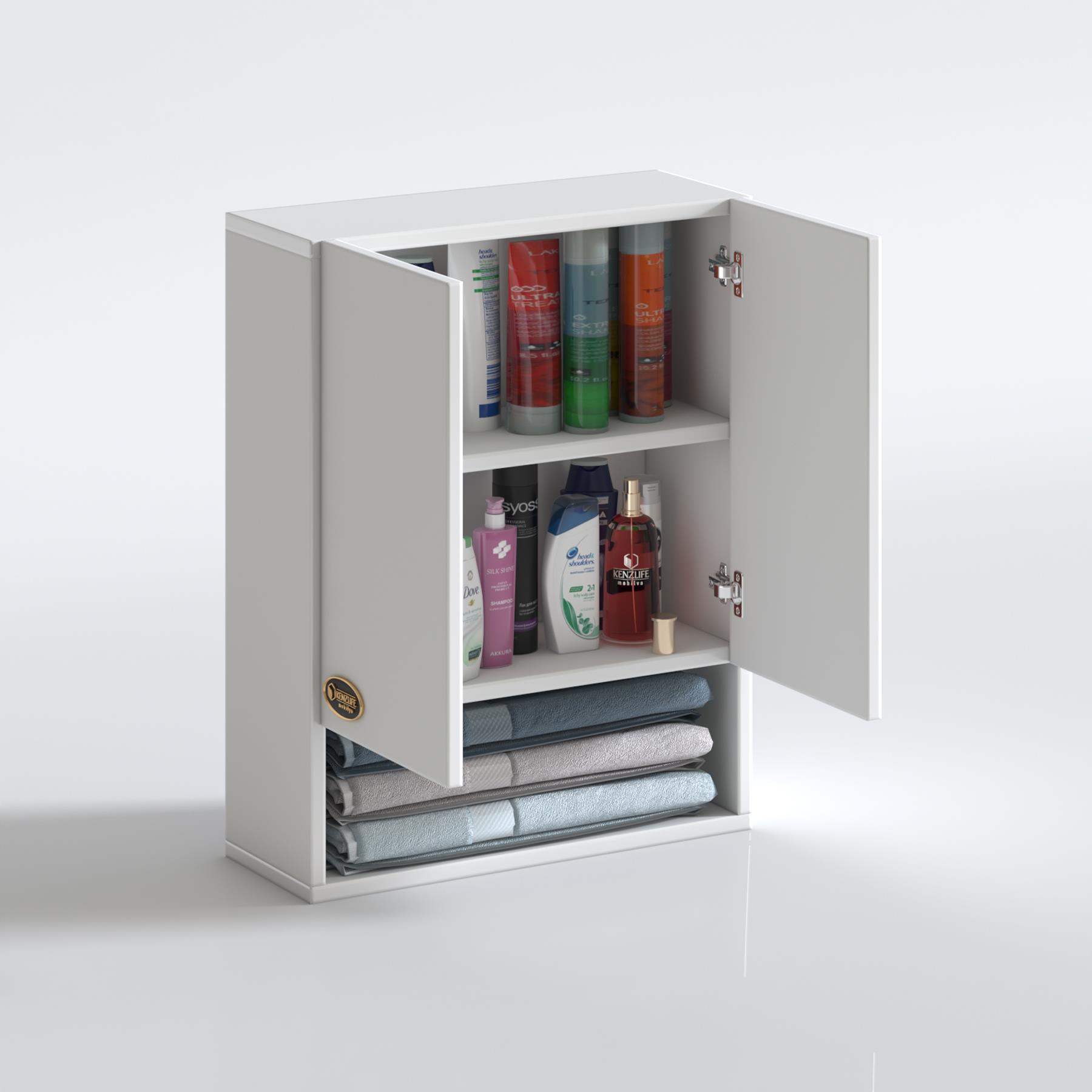 Kenzlife banyo ecza dolabı bakunin byz 60*40*20 mutfak (m)üst arkalıklı alt arkalıksız