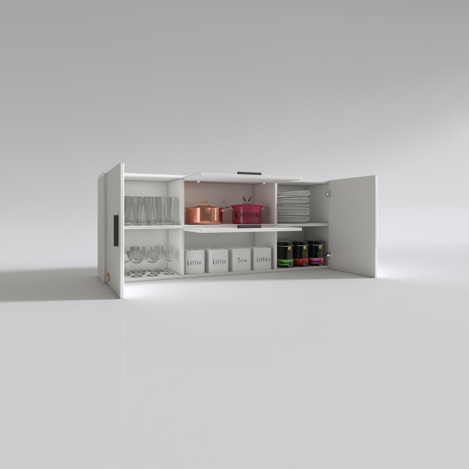 Kenzlife hazır mutfak lucida byz 060*150*32 mutfak banyo dolabı kapaklı raflı