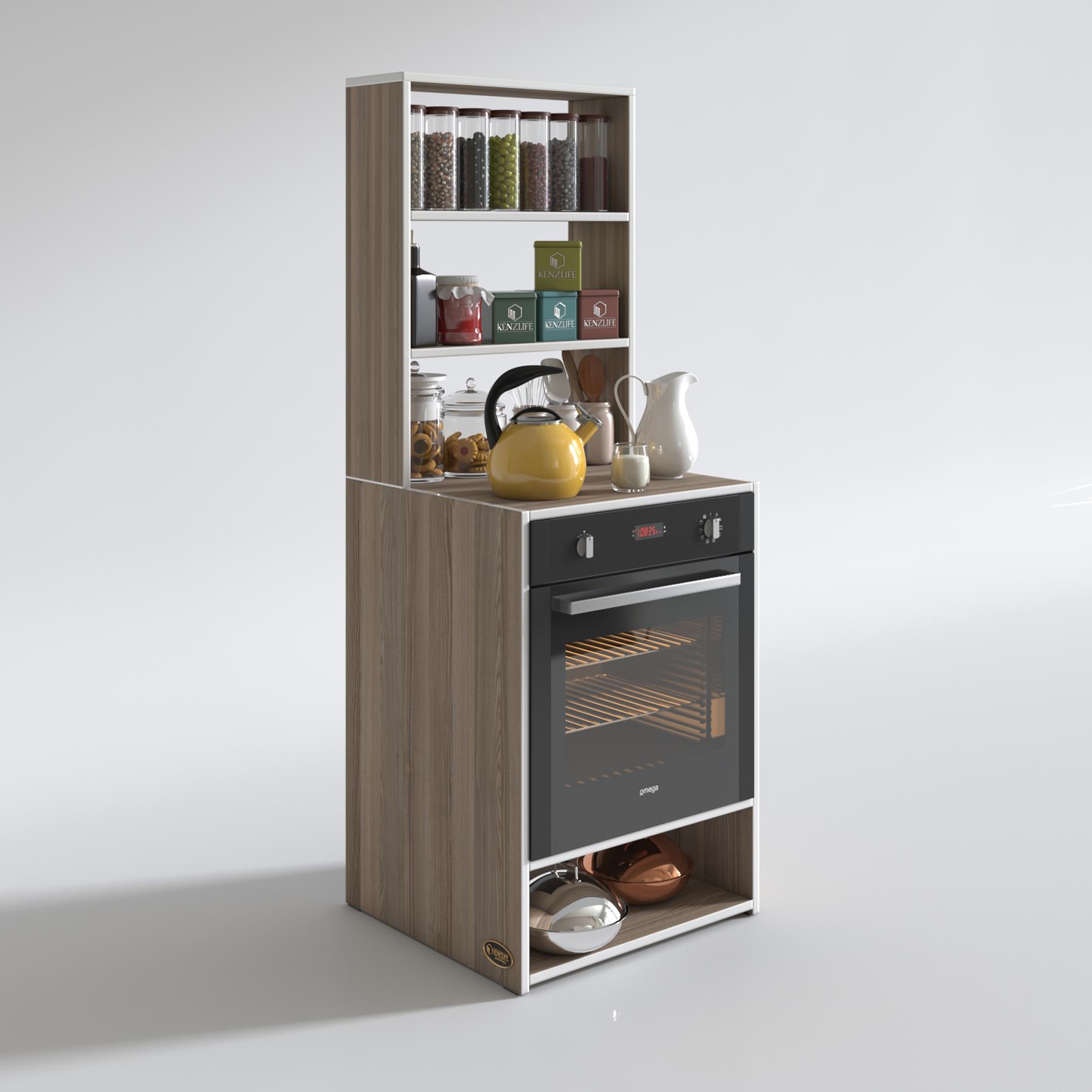 Kenzlife ankastre fırın dolabı canfeza crd 165*60*56 mutfak raflı