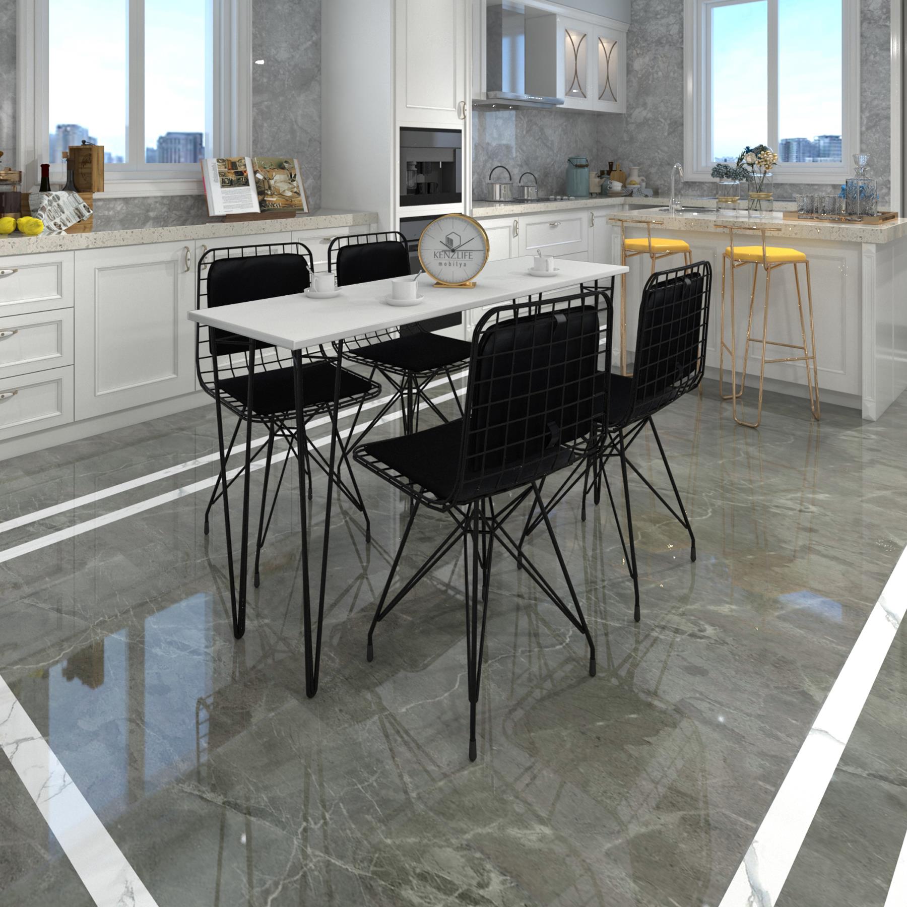 Knsz masa sandalye takımı hem75mazlum byzsyh 140*040 sm 4 sandalye syhsyh sırt minderli
