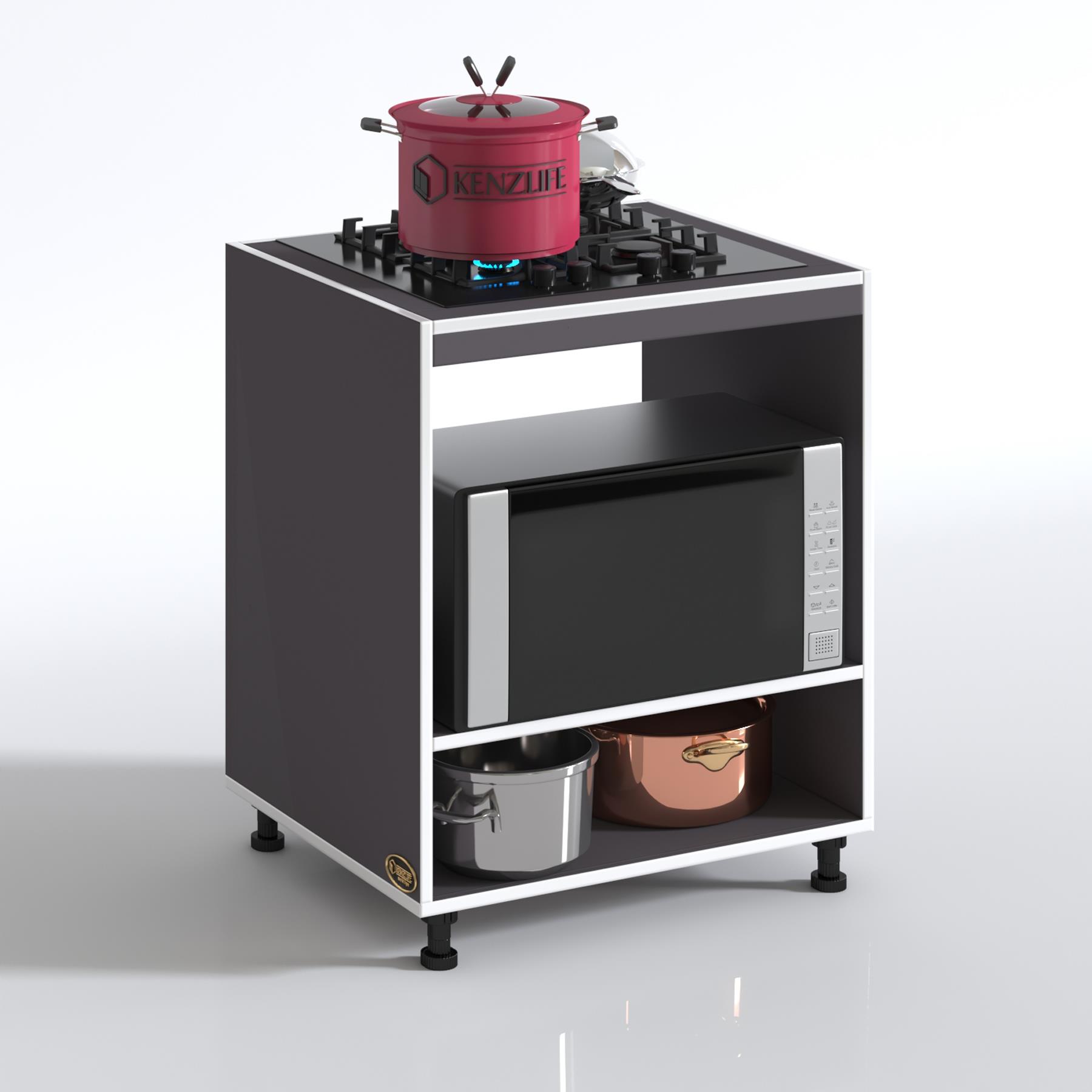 Kenzlife ocak dolabı gülpembe gri 85*70*60 XLARGE hazır mutfak ankastre gömme ocak için