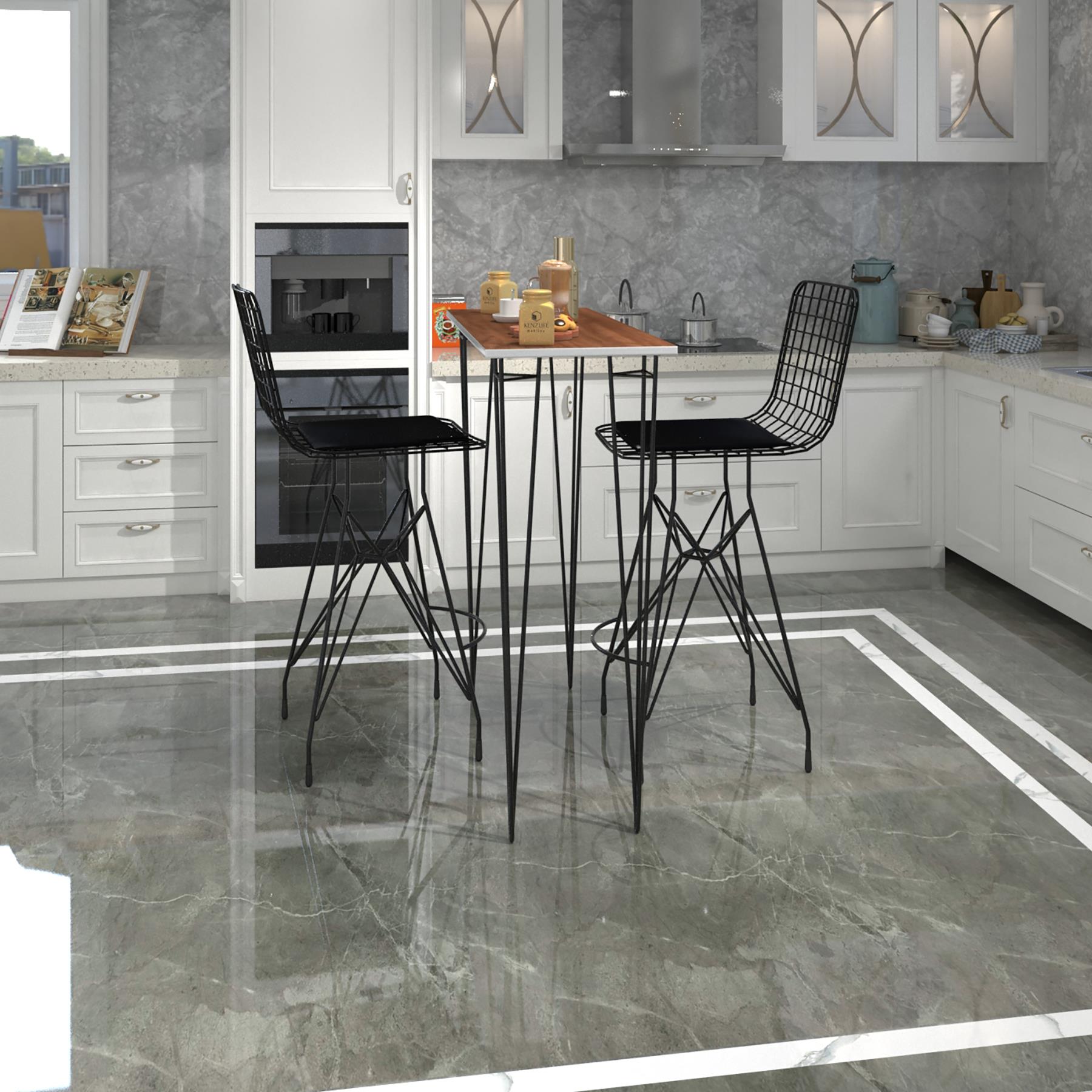 Knsz masa sandalye takımı hem105zengin cvzsyh 100*040 2 sandalye syhsyh