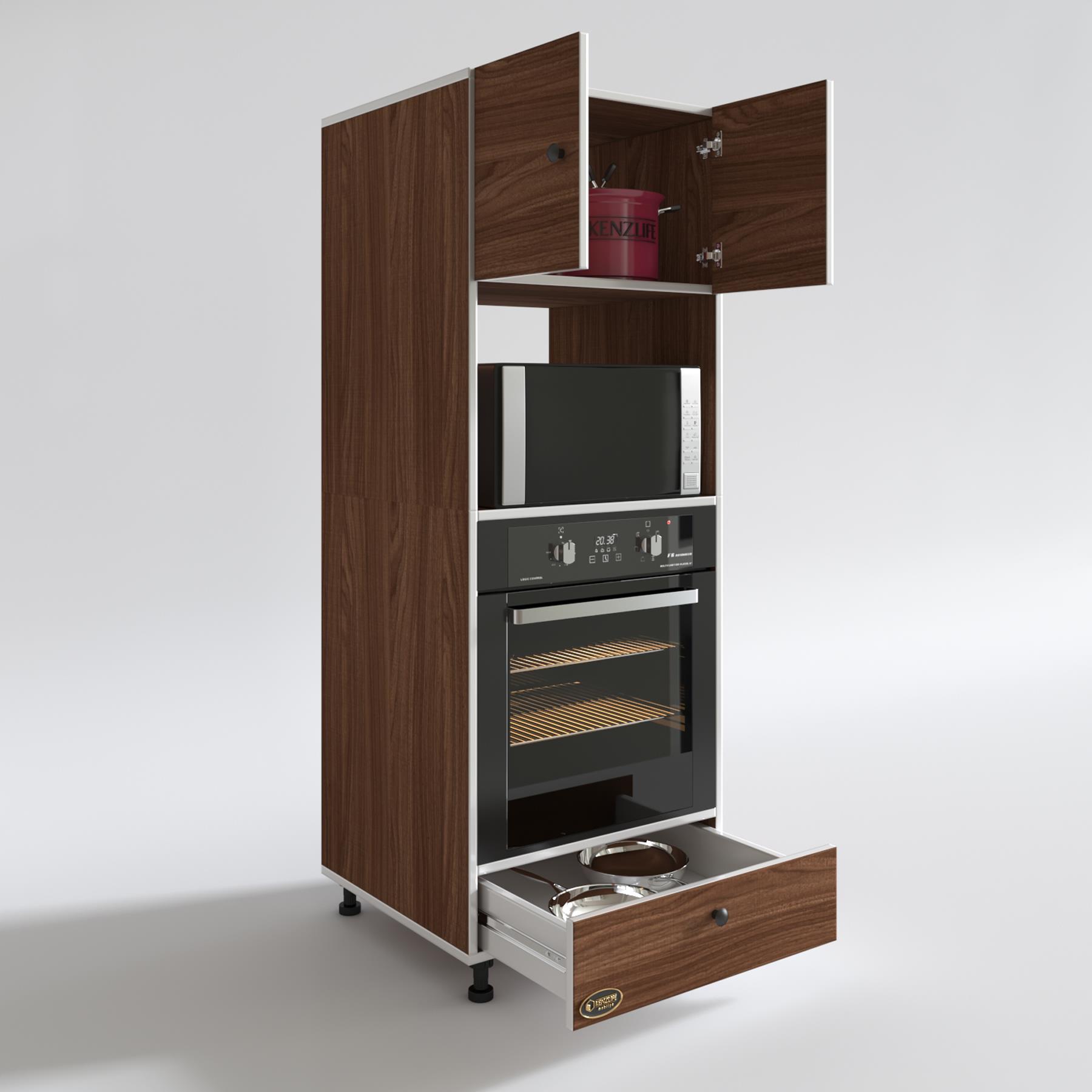 Kenzlife fırın dolabı kamile cvz 162*60*56 mutfak çekmeceli ayaklı banyo kiler ofis
